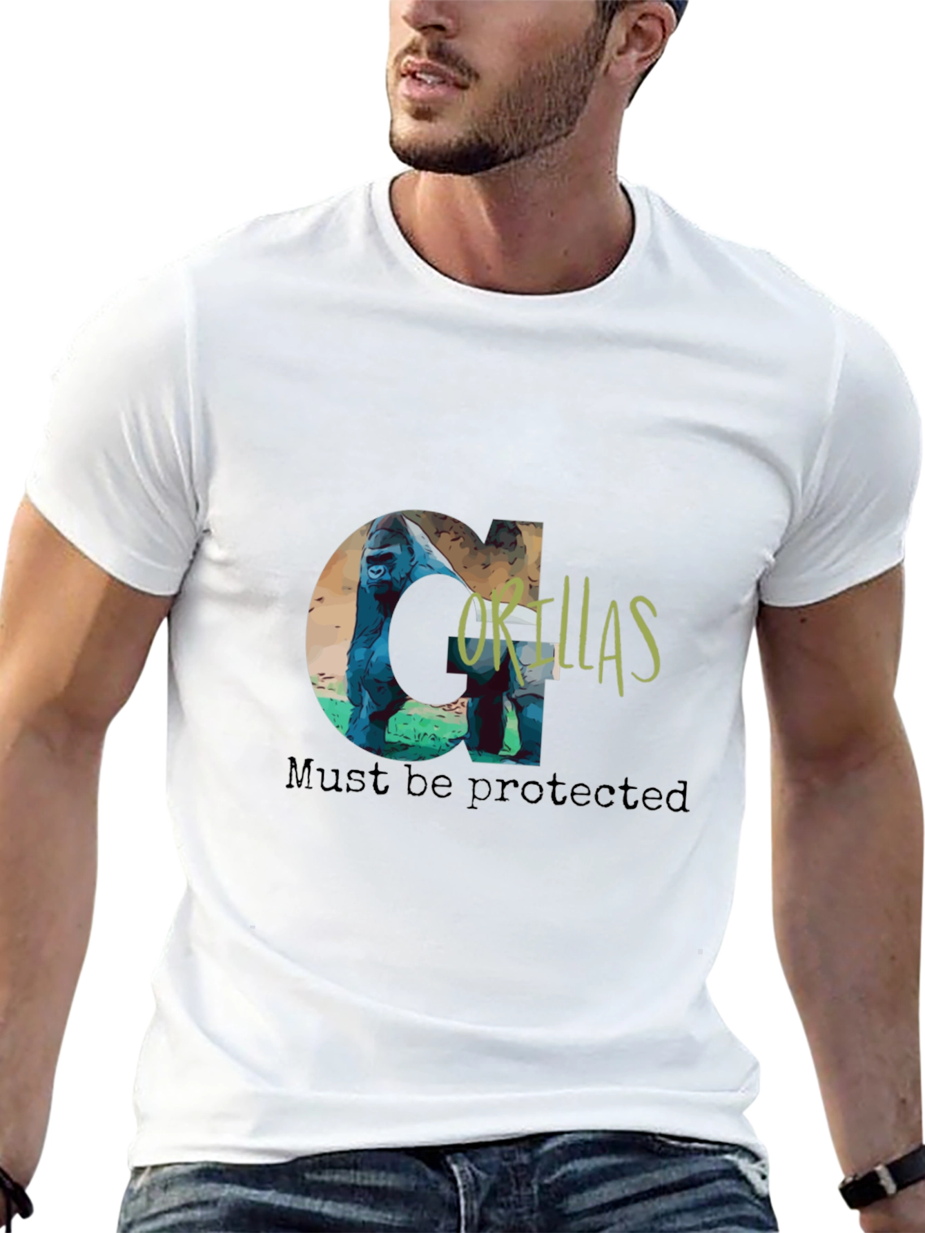 Gorillas Must Be Protected Graphic Tee