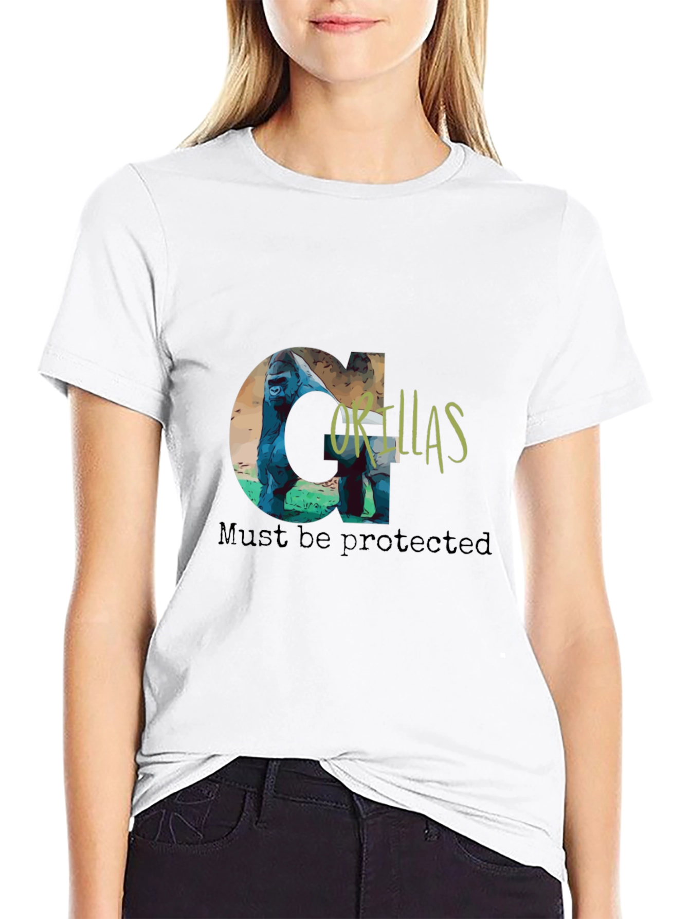 Gorillas Must Be Protected Graphic Tee