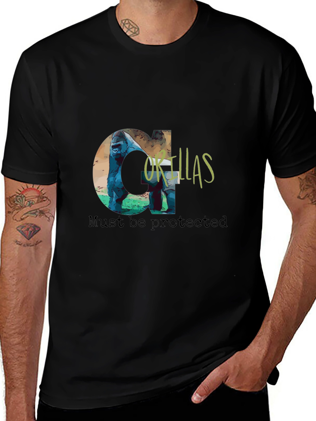 Gorillas Must Be Protected Graphic Tee