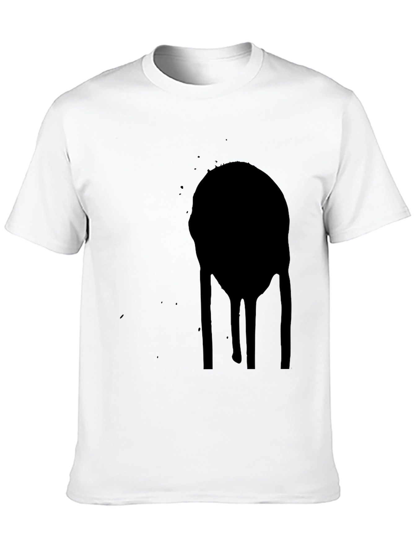 Mens Black Graphic Tee - Abstract Drip Design