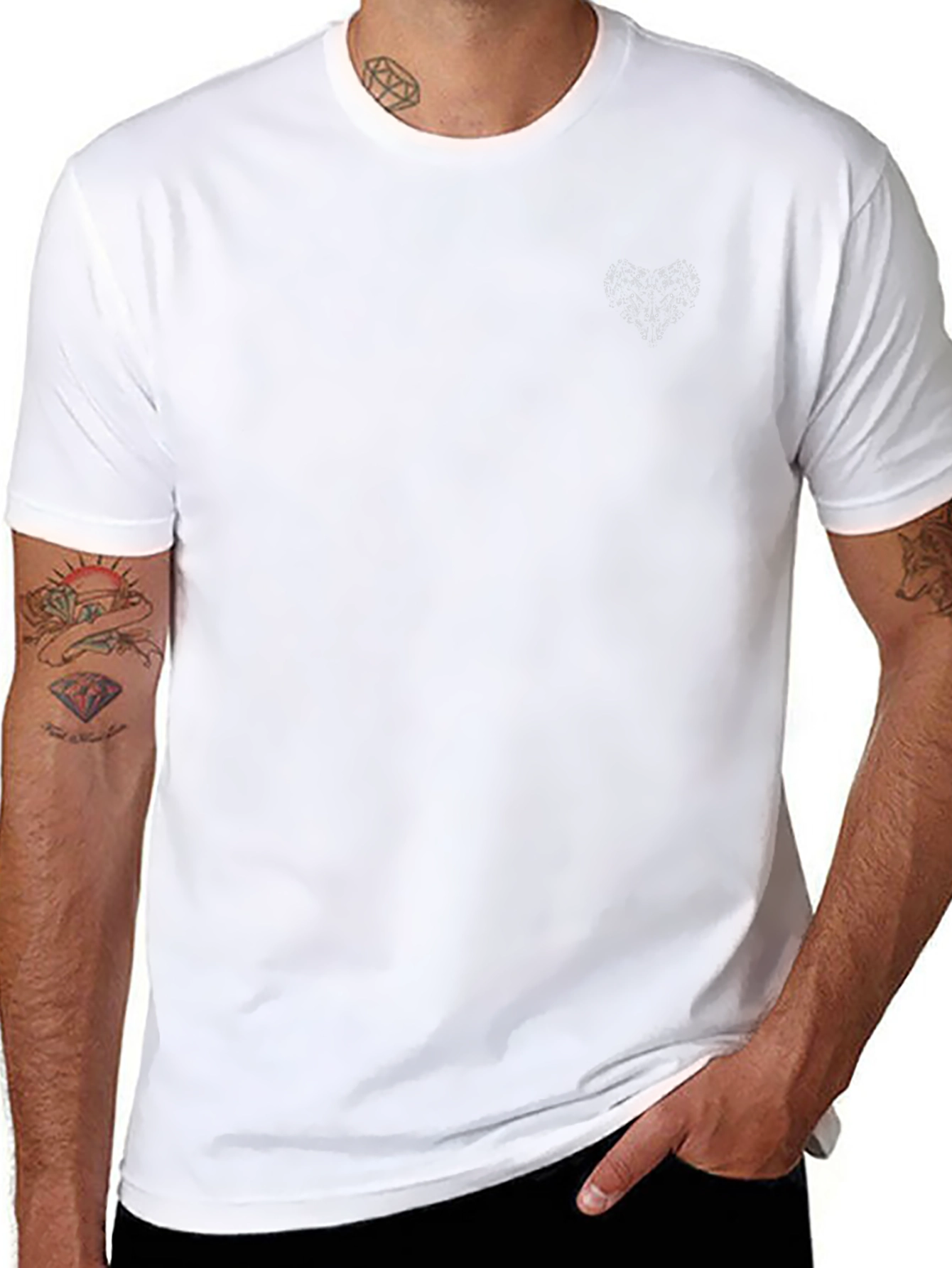 Mens Black T-Shirt with Heart Constellation Design