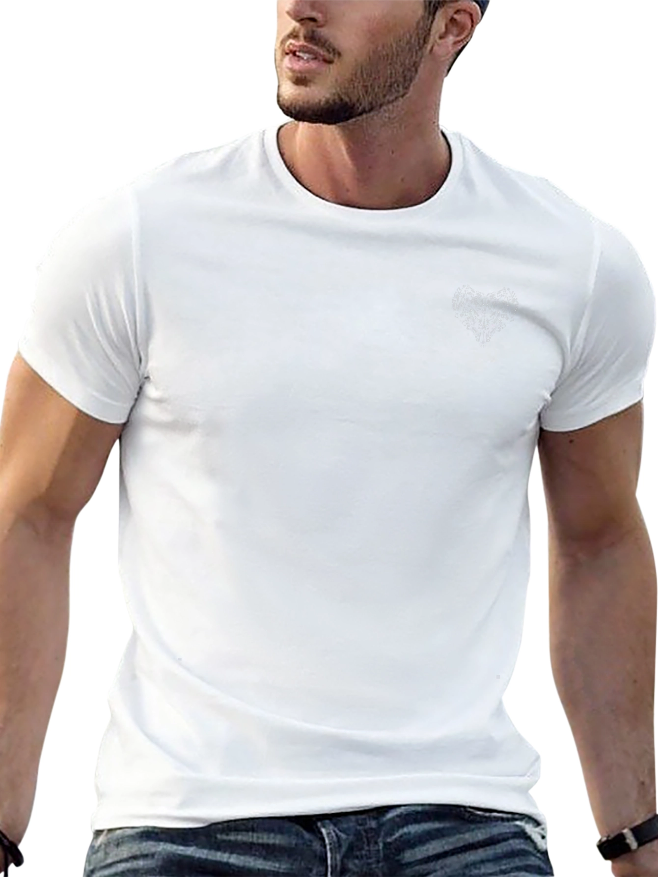 Mens Black T-Shirt with Heart Constellation Design