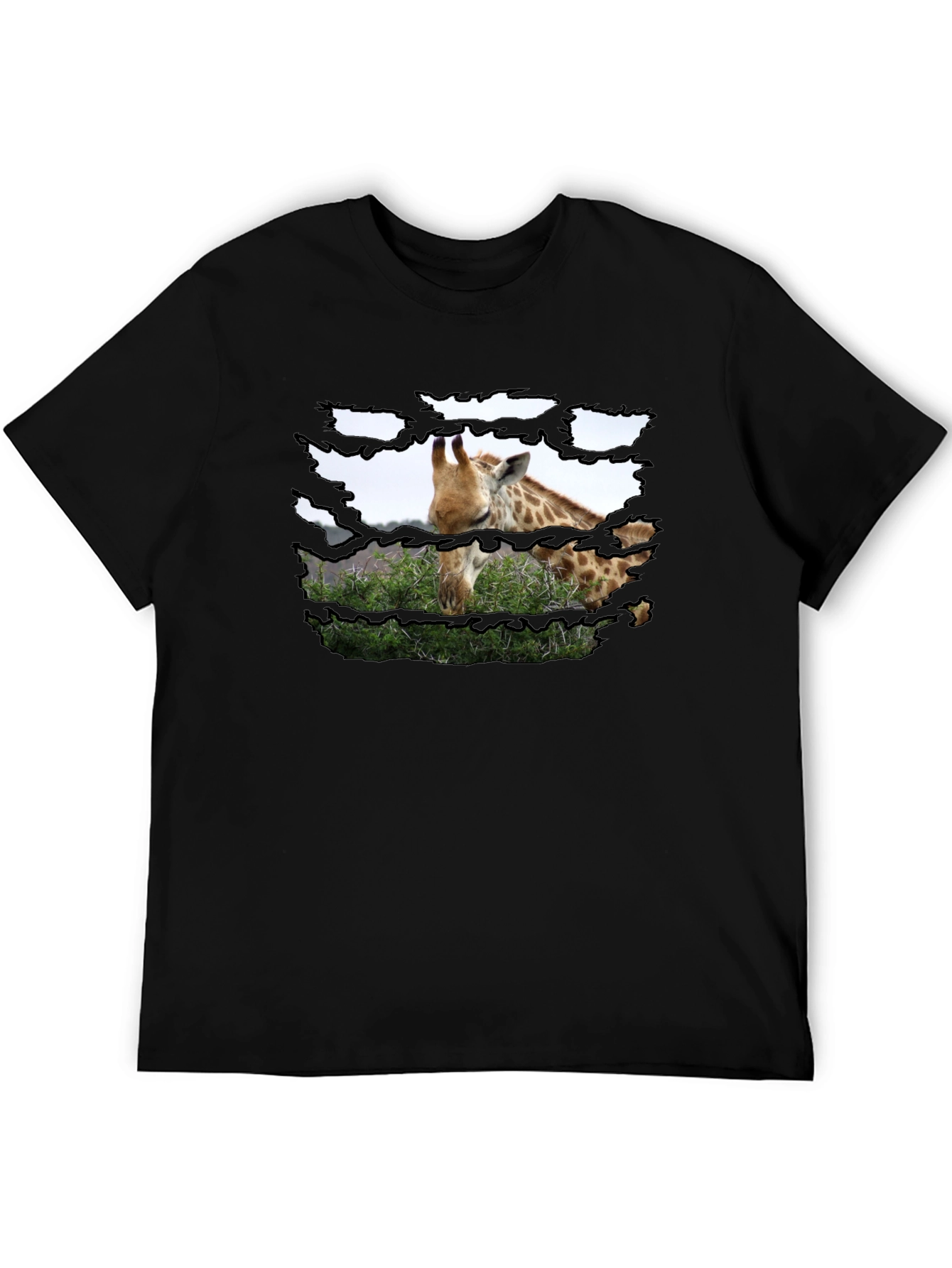 Giraffe T-Shirt - Mens Black Graphic Tee