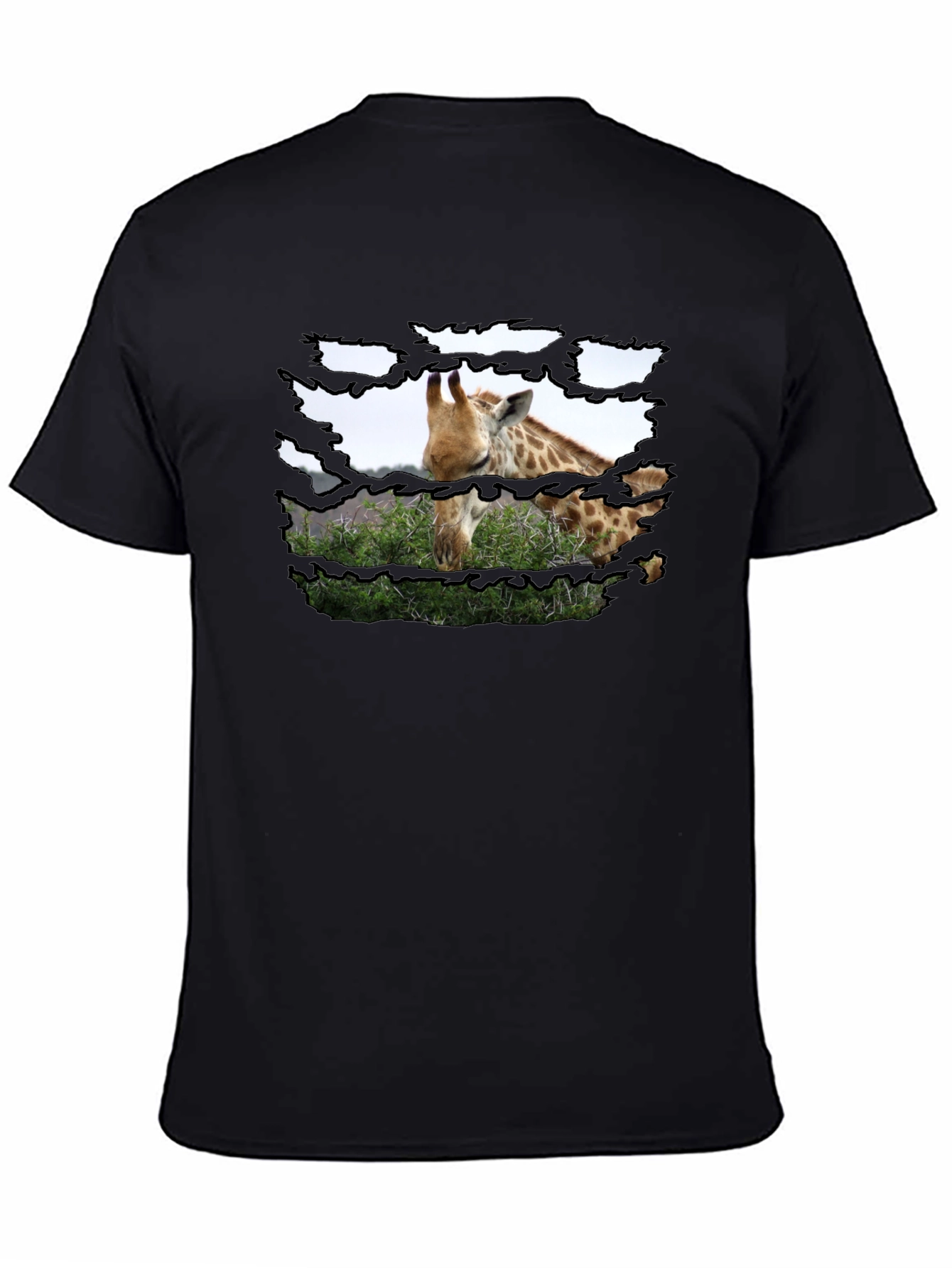 Giraffe T-Shirt - Mens Black Graphic Tee