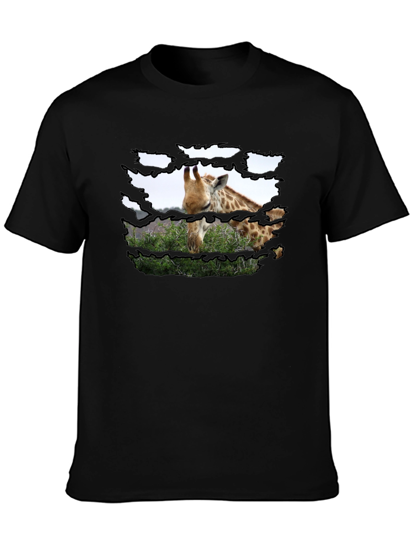 Giraffe T-Shirt - Mens Black Graphic Tee