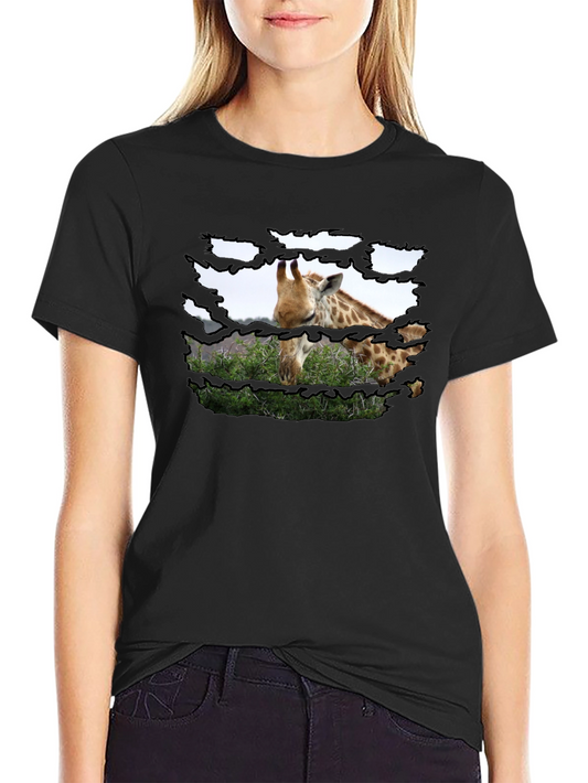 Giraffe T-Shirt - Mens Black Graphic Tee