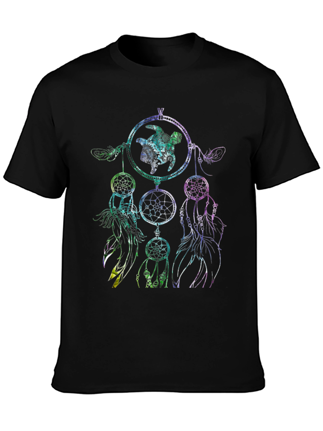 Dreamcatcher Turtle Graphic Tee - Black