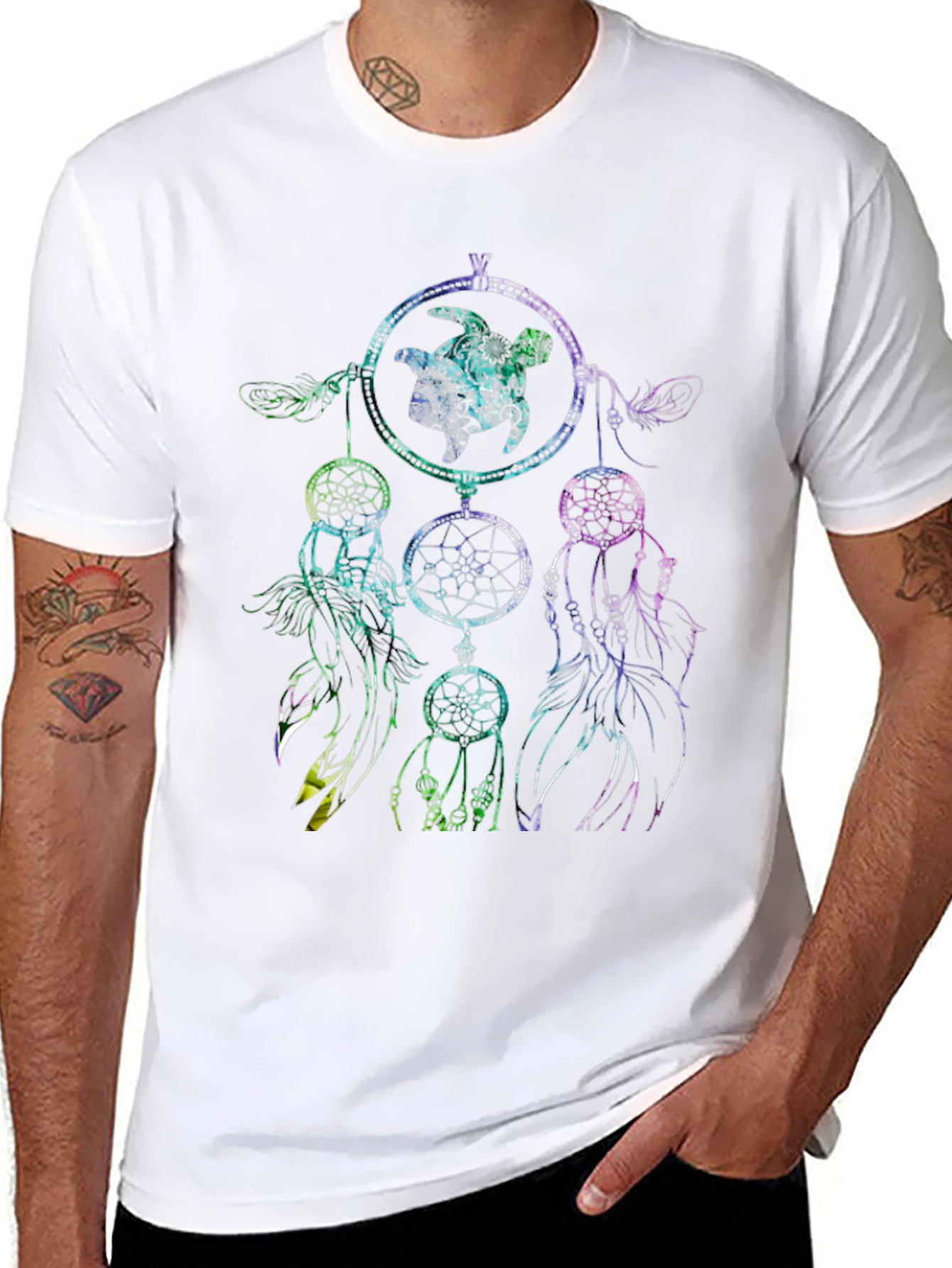 Dreamcatcher Turtle Graphic Tee - Black