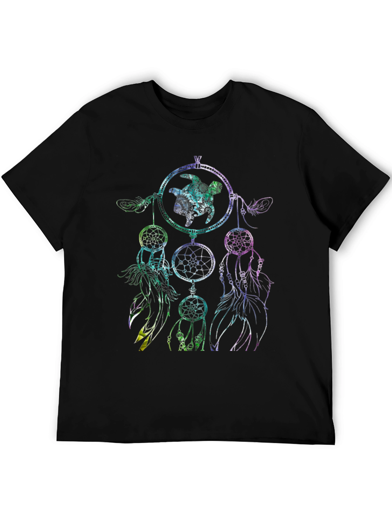 Dreamcatcher Turtle Graphic Tee - Black