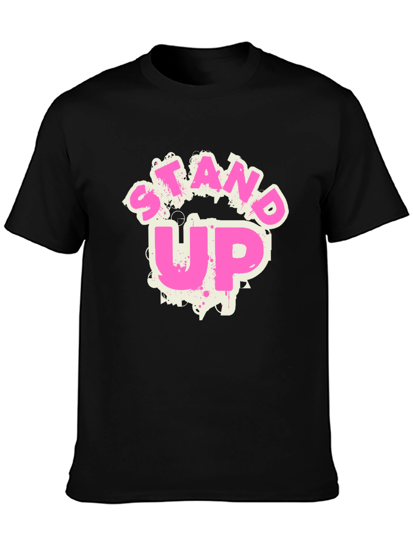 Stand Up Graphic Tee - Trendy Crew Neck