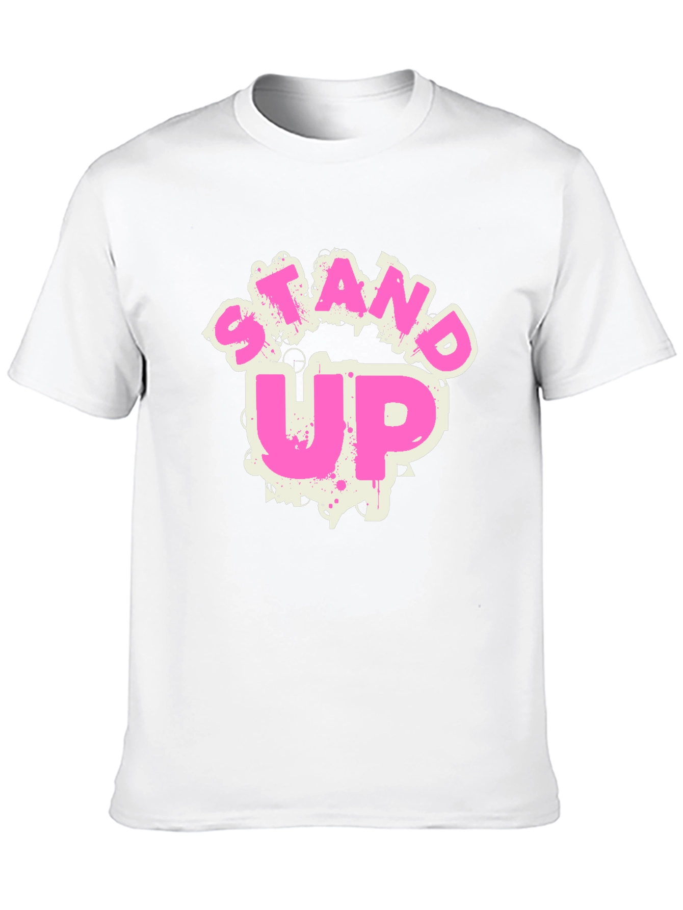Stand Up Graphic Tee - Trendy Crew Neck