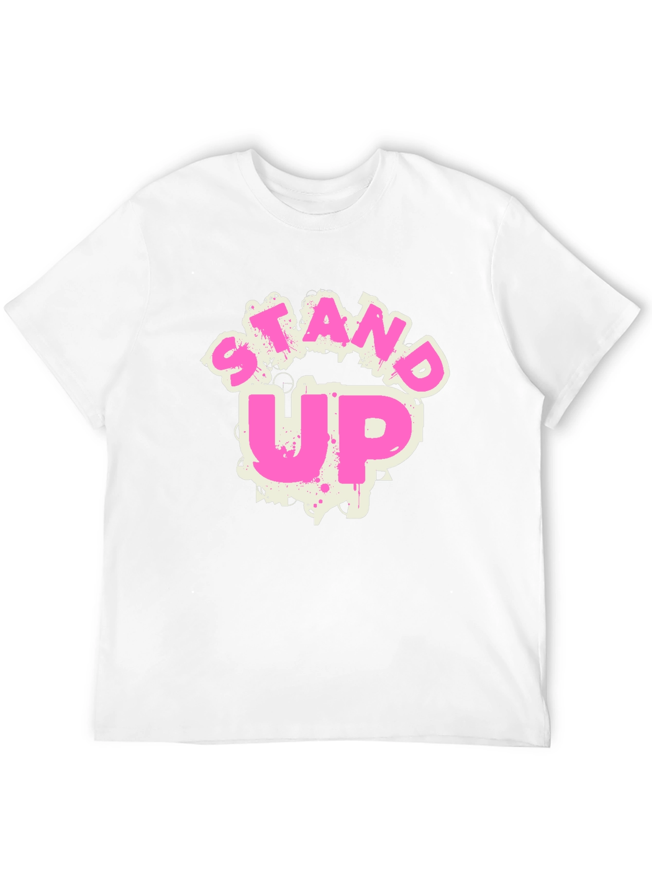 Stand Up Graphic Tee - Trendy Crew Neck
