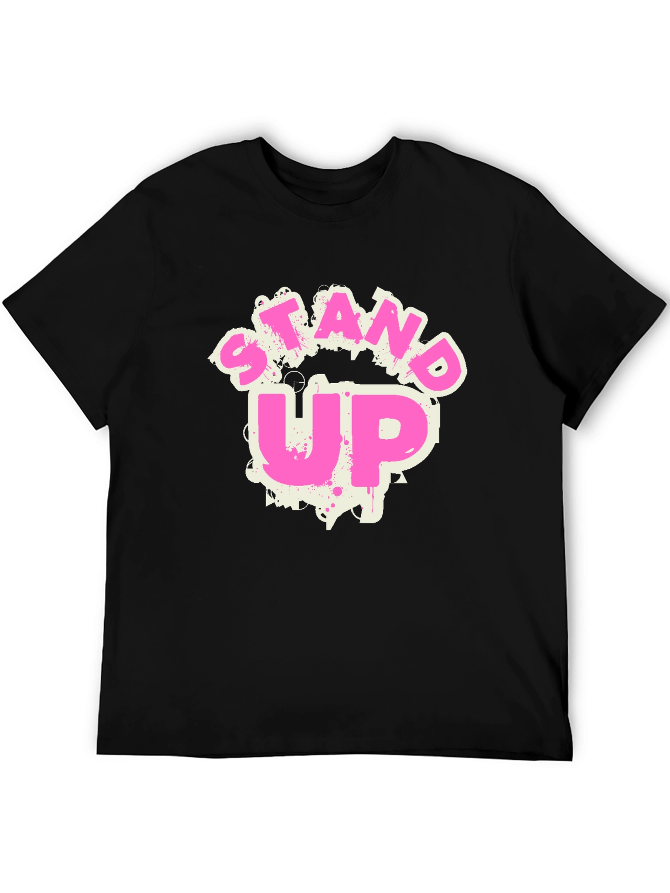 Stand Up Graphic Tee - Trendy Crew Neck