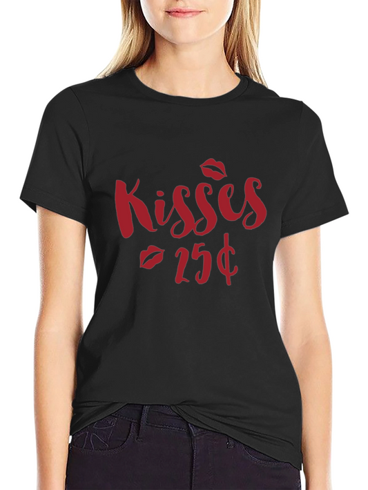 Kisses 25¢ Black Graphic Tee Shirt