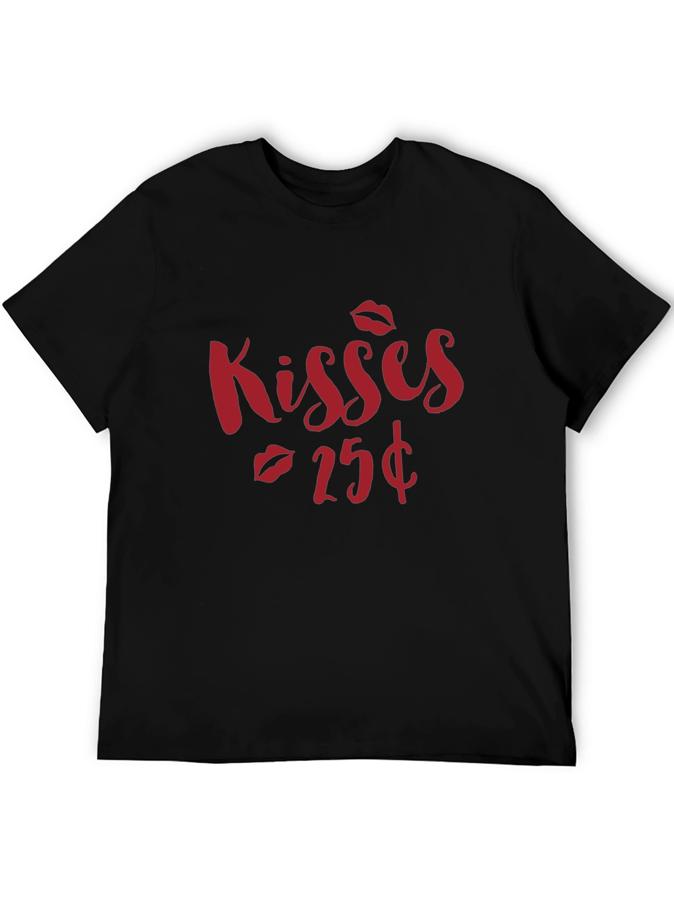 Kisses 25¢ Black Graphic Tee Shirt