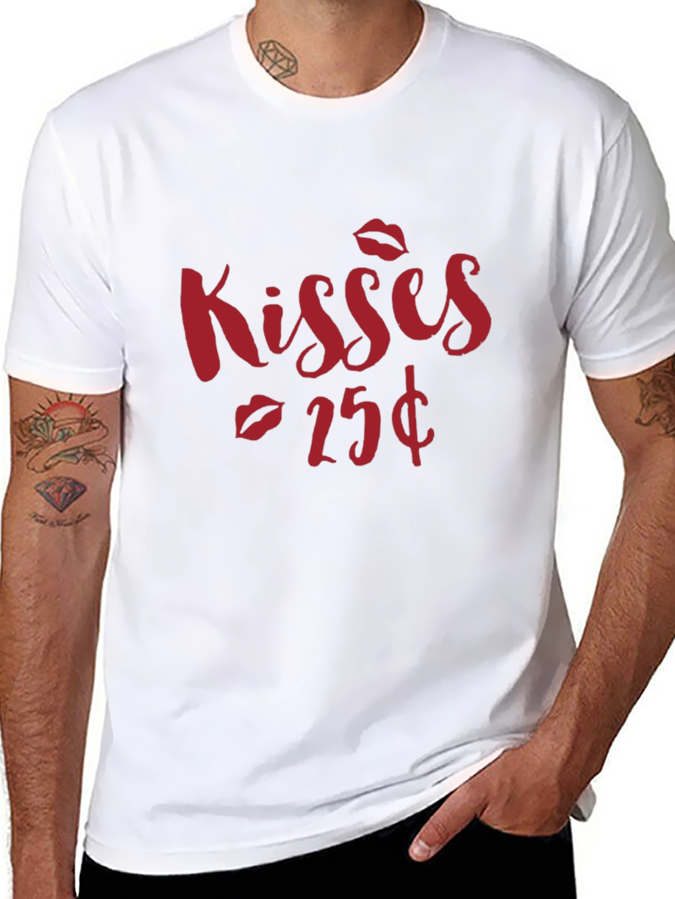 Kisses 25¢ Black Graphic Tee Shirt