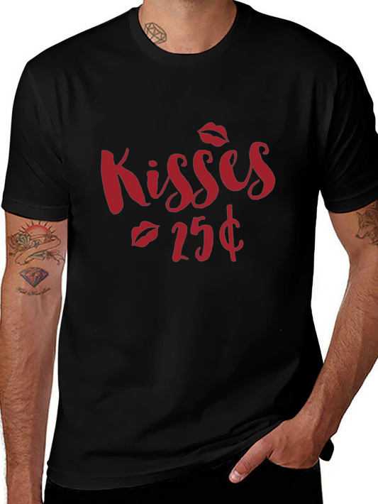 Kisses 25¢ Black Graphic Tee Shirt