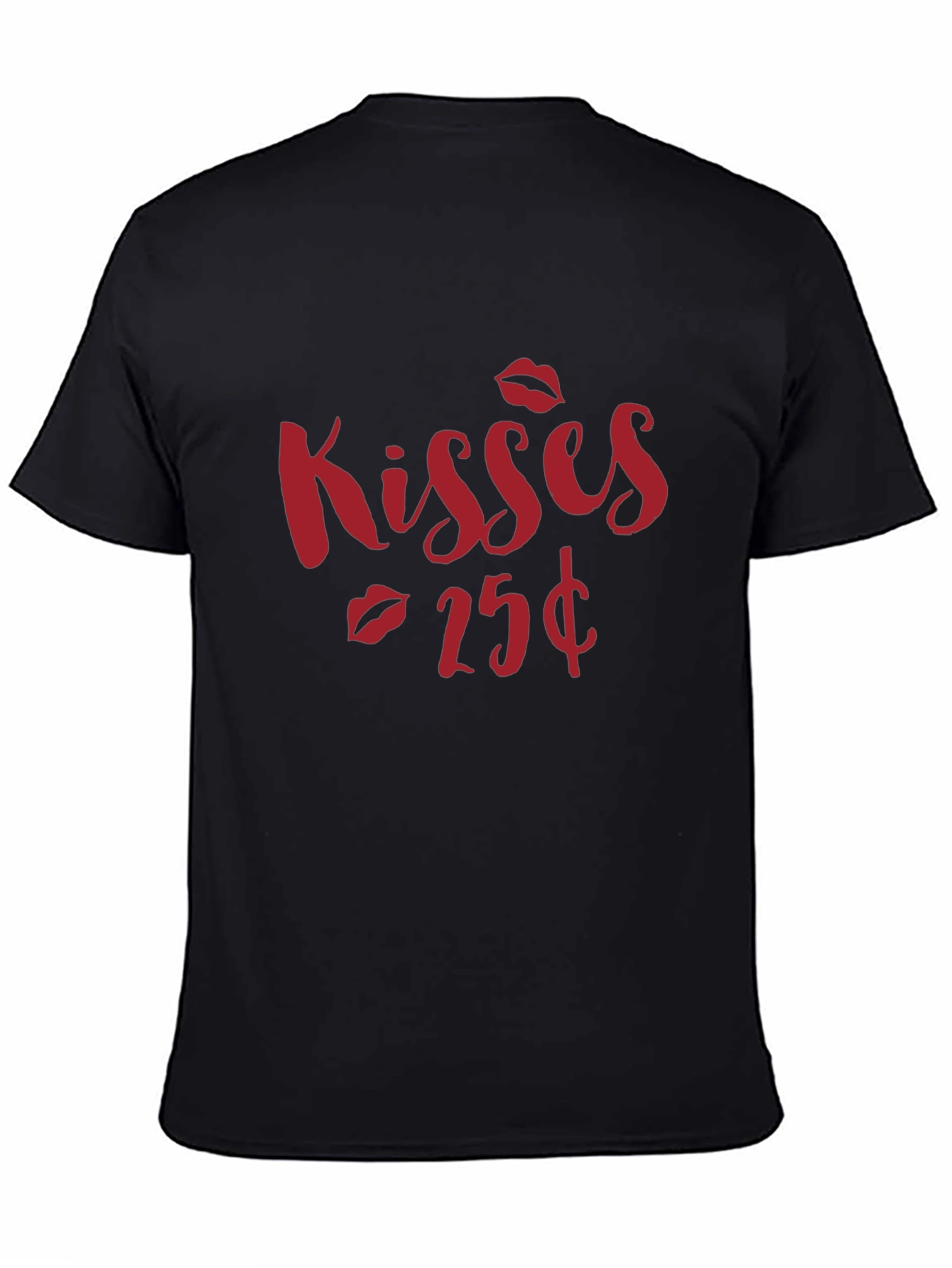 Kisses 25¢ Black Graphic Tee Shirt