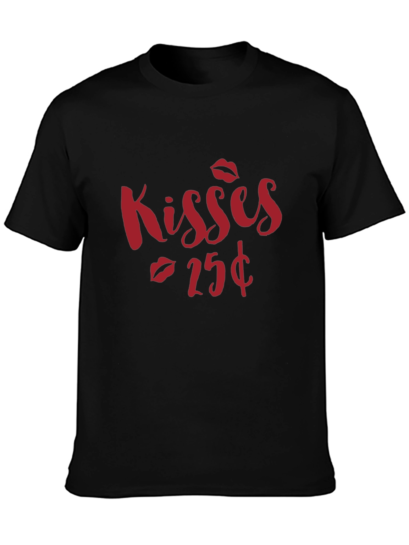 Kisses 25¢ Black Graphic Tee Shirt