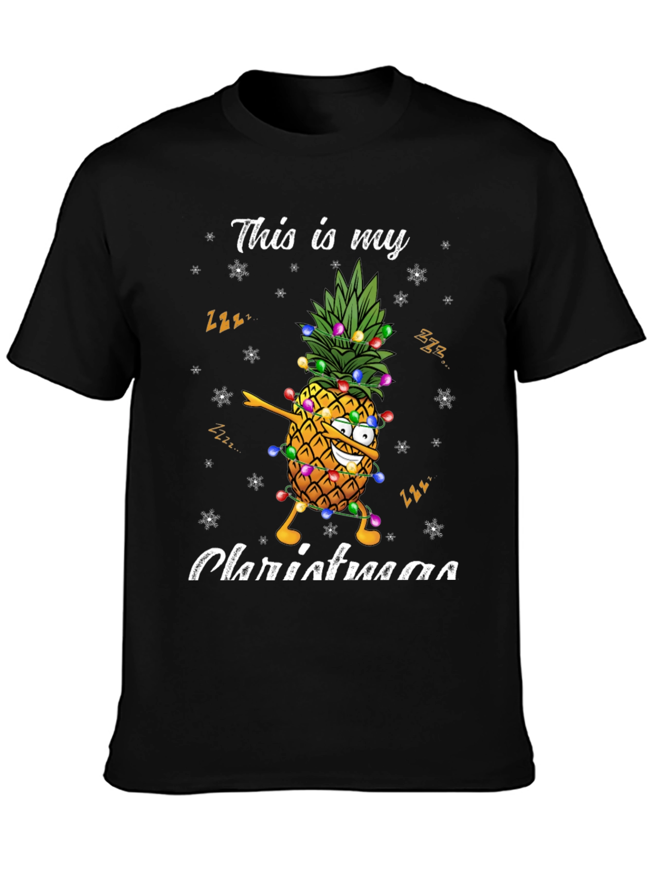 Christmas Pineapple Graphic Tee - Holiday Fun!