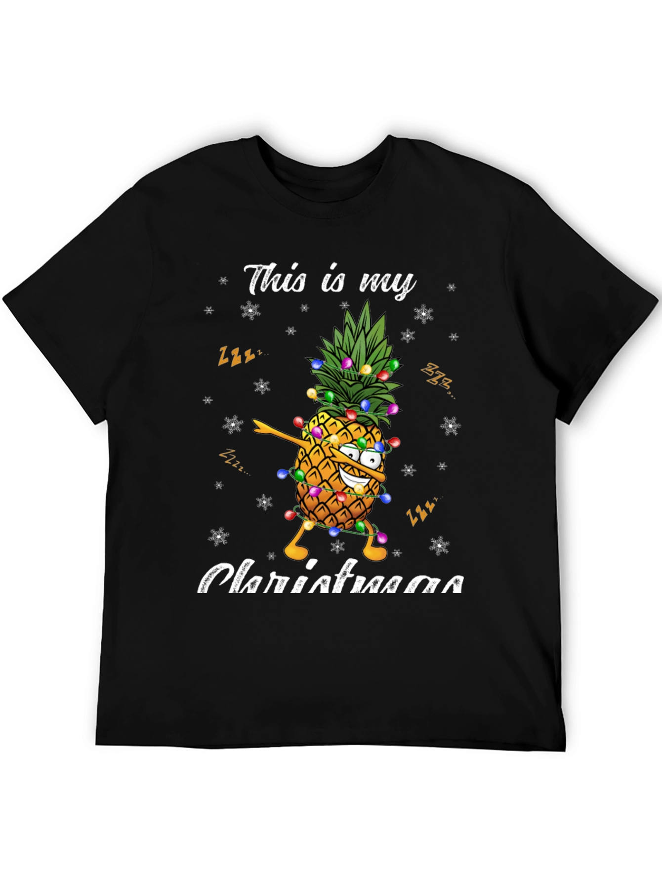 Christmas Pineapple Graphic Tee - Holiday Fun!