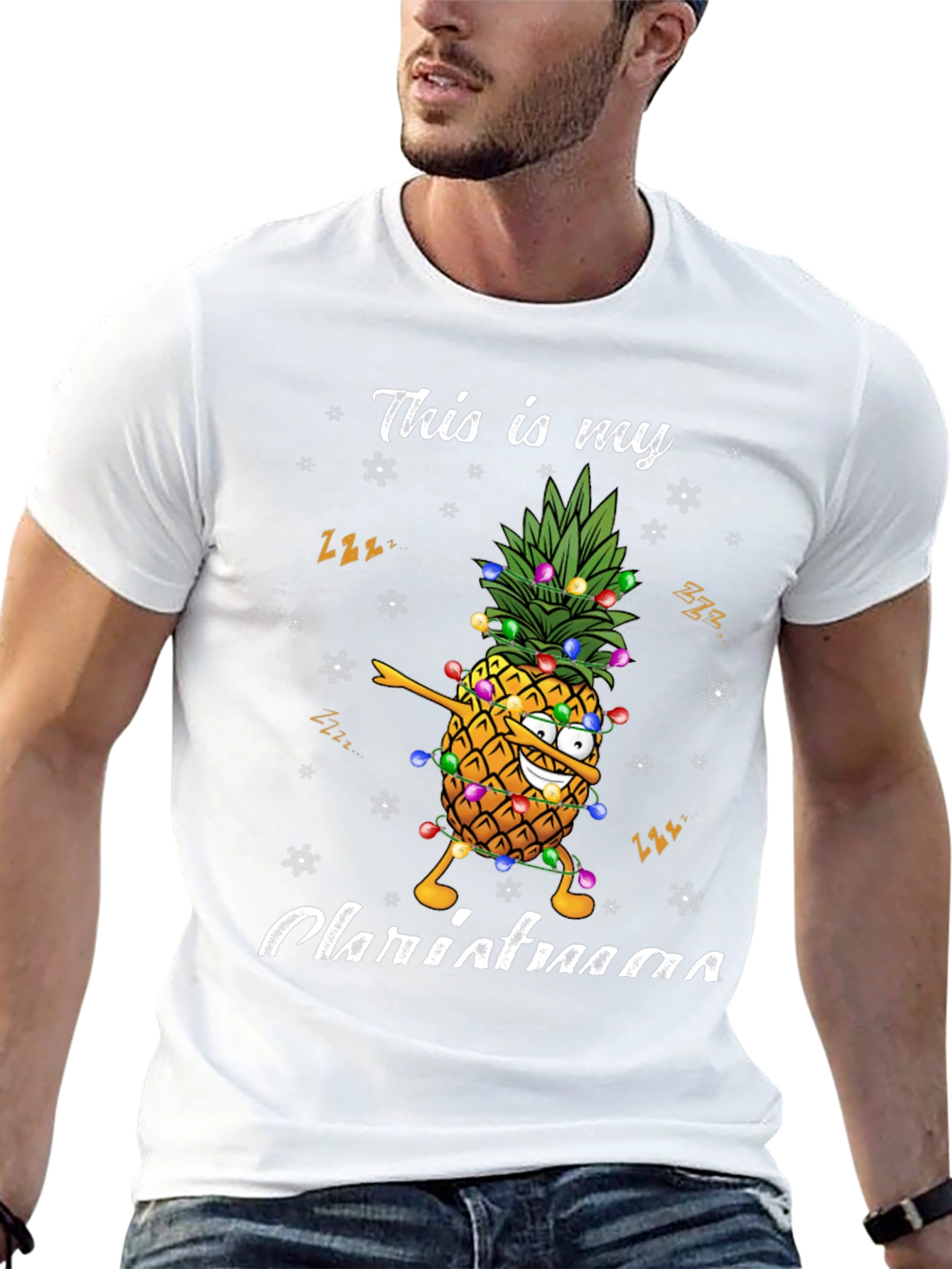Christmas Pineapple Graphic Tee - Holiday Fun!