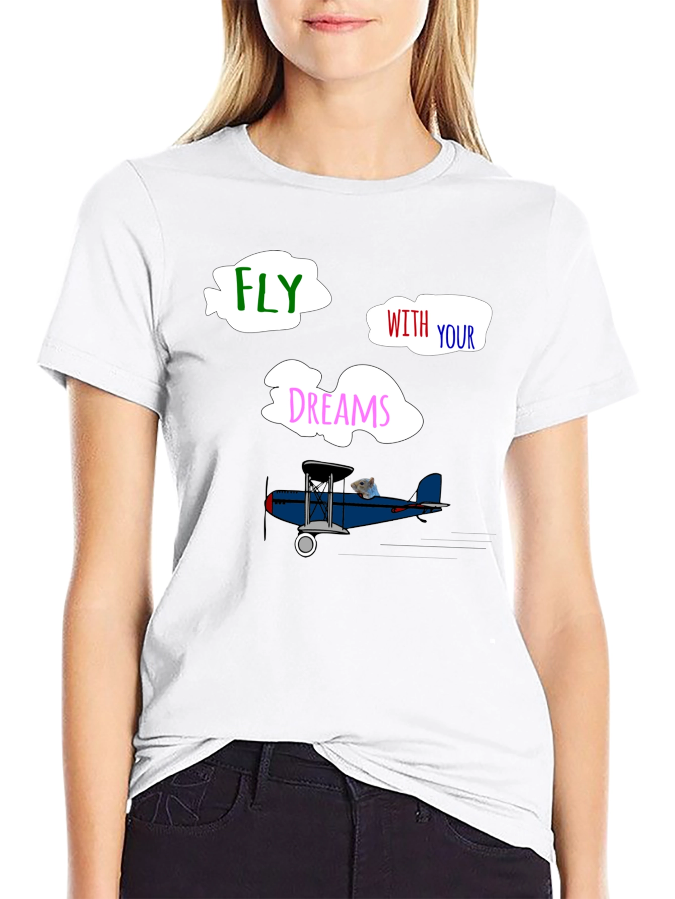 Fly With Your Dreams T-Shirt - Unique Airplane Design