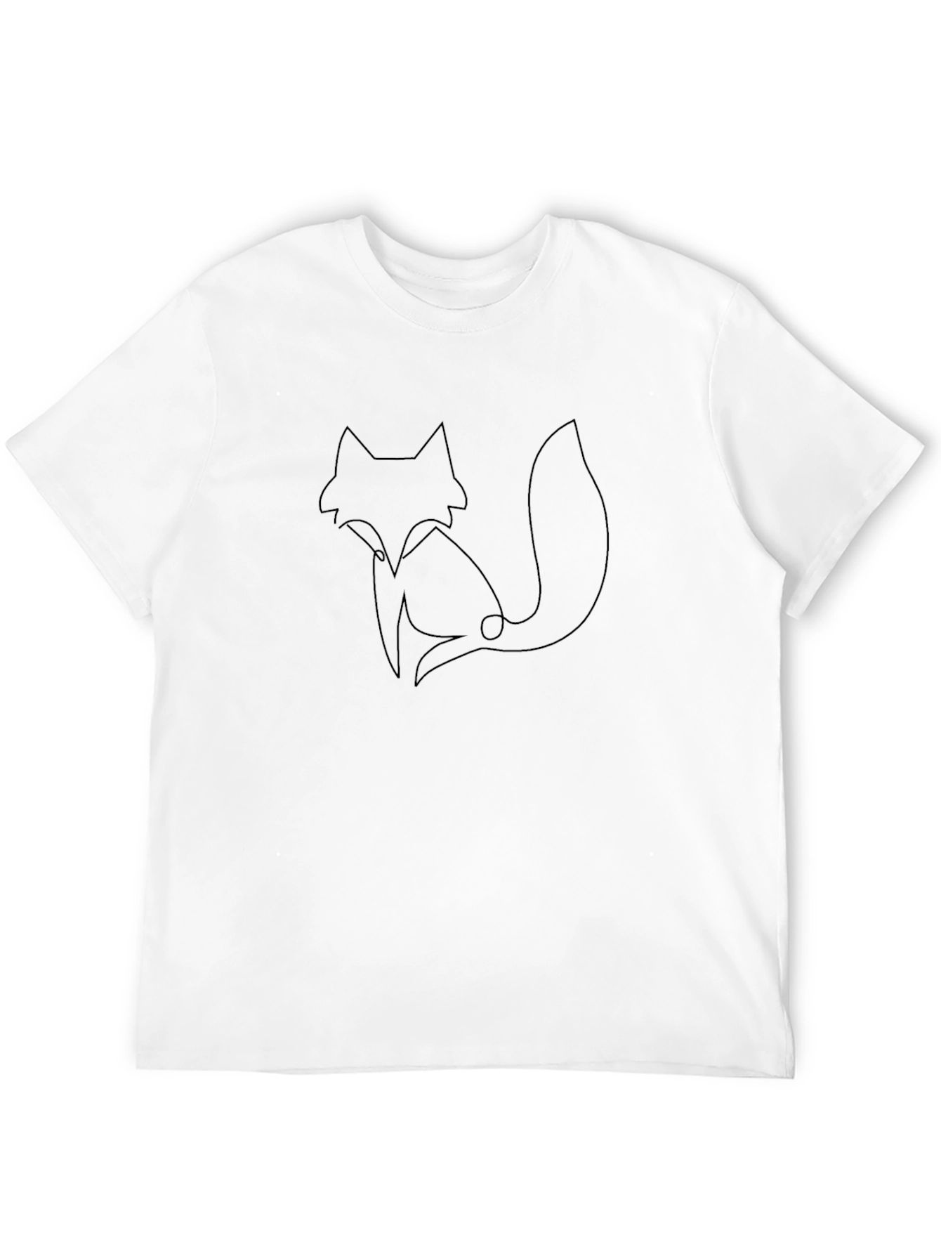 Minimalist Fox Graphic Tee - Black