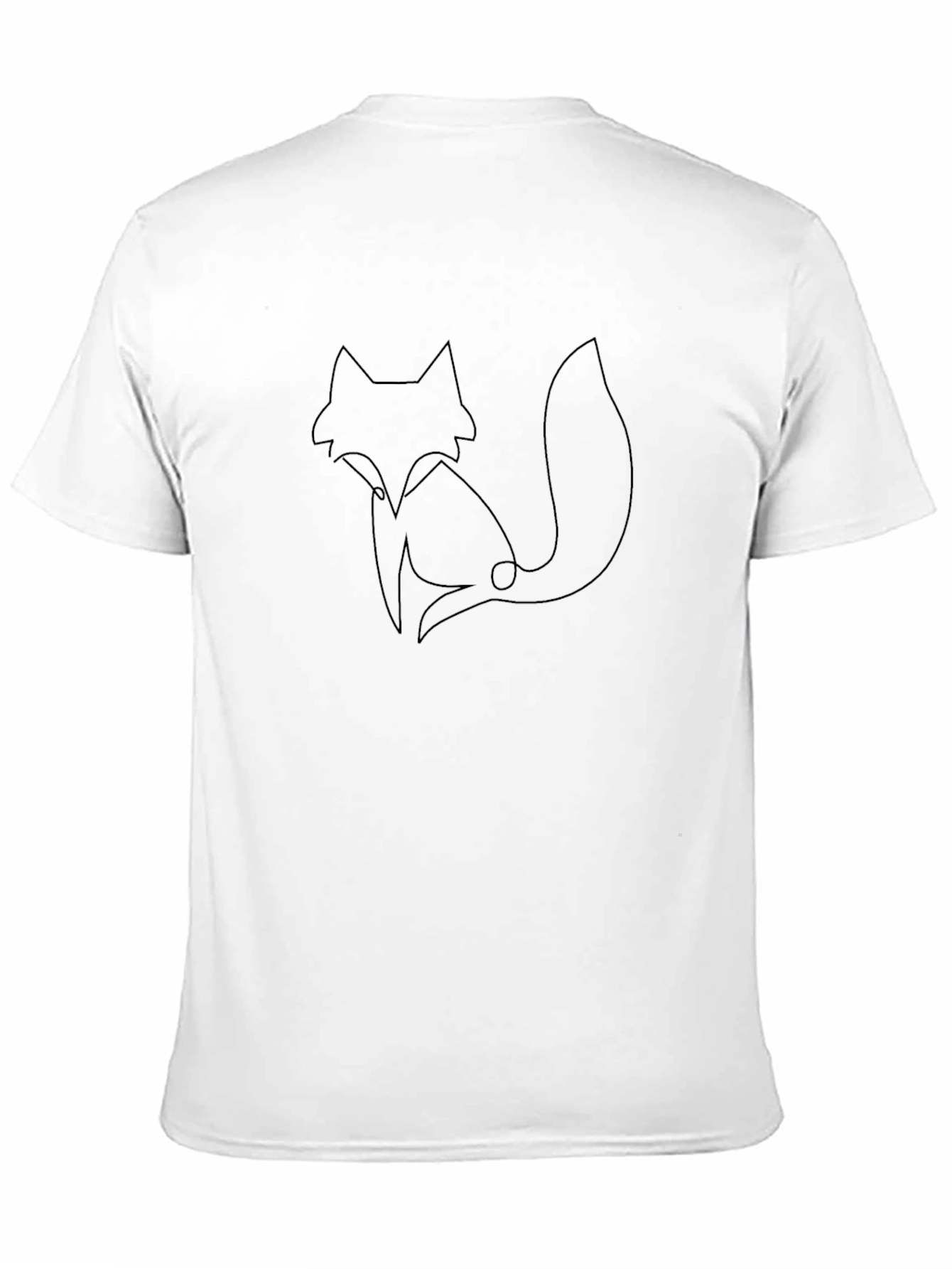 Minimalist Fox Graphic Tee - Black