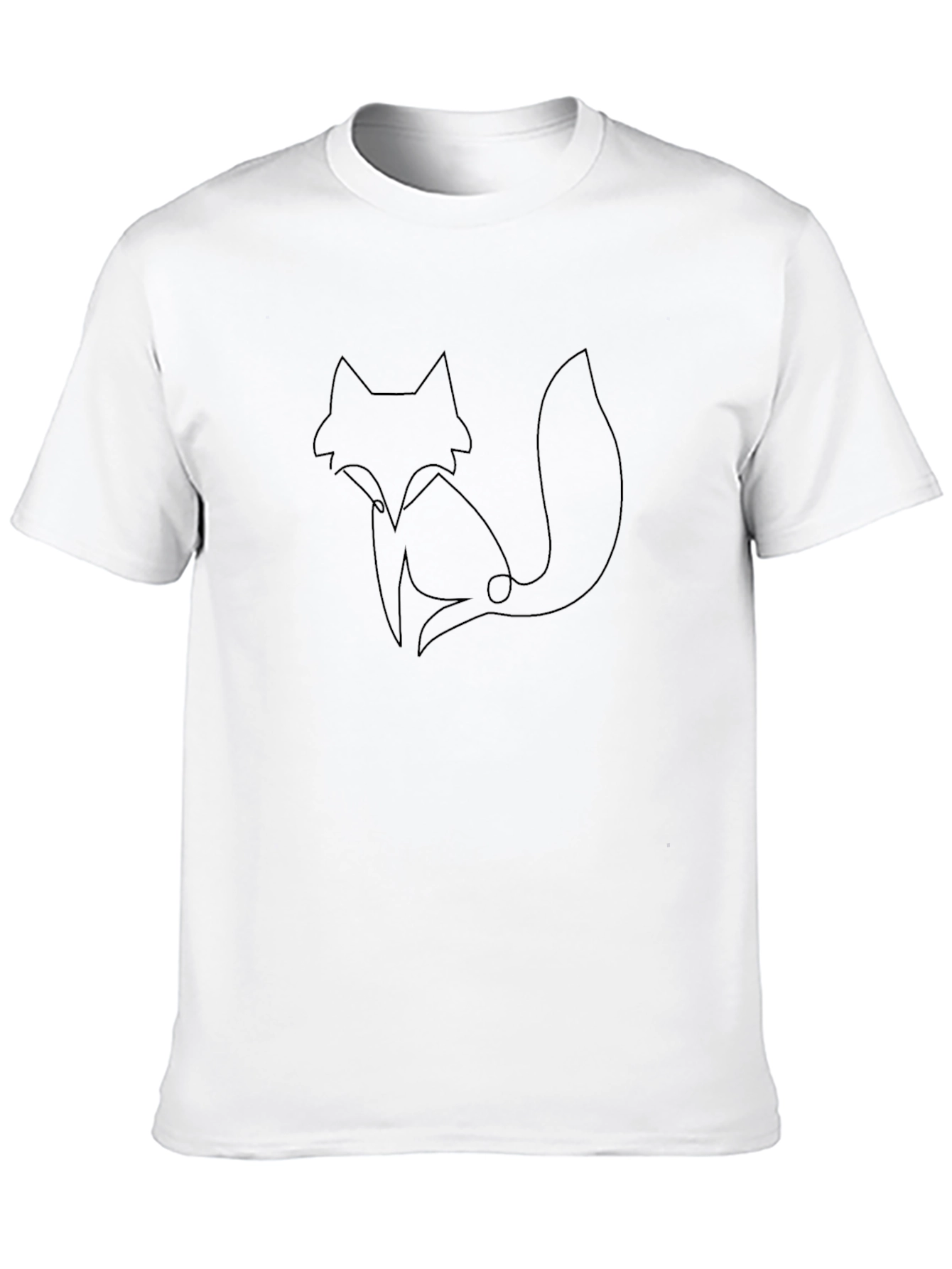 Minimalist Fox Graphic Tee - Black
