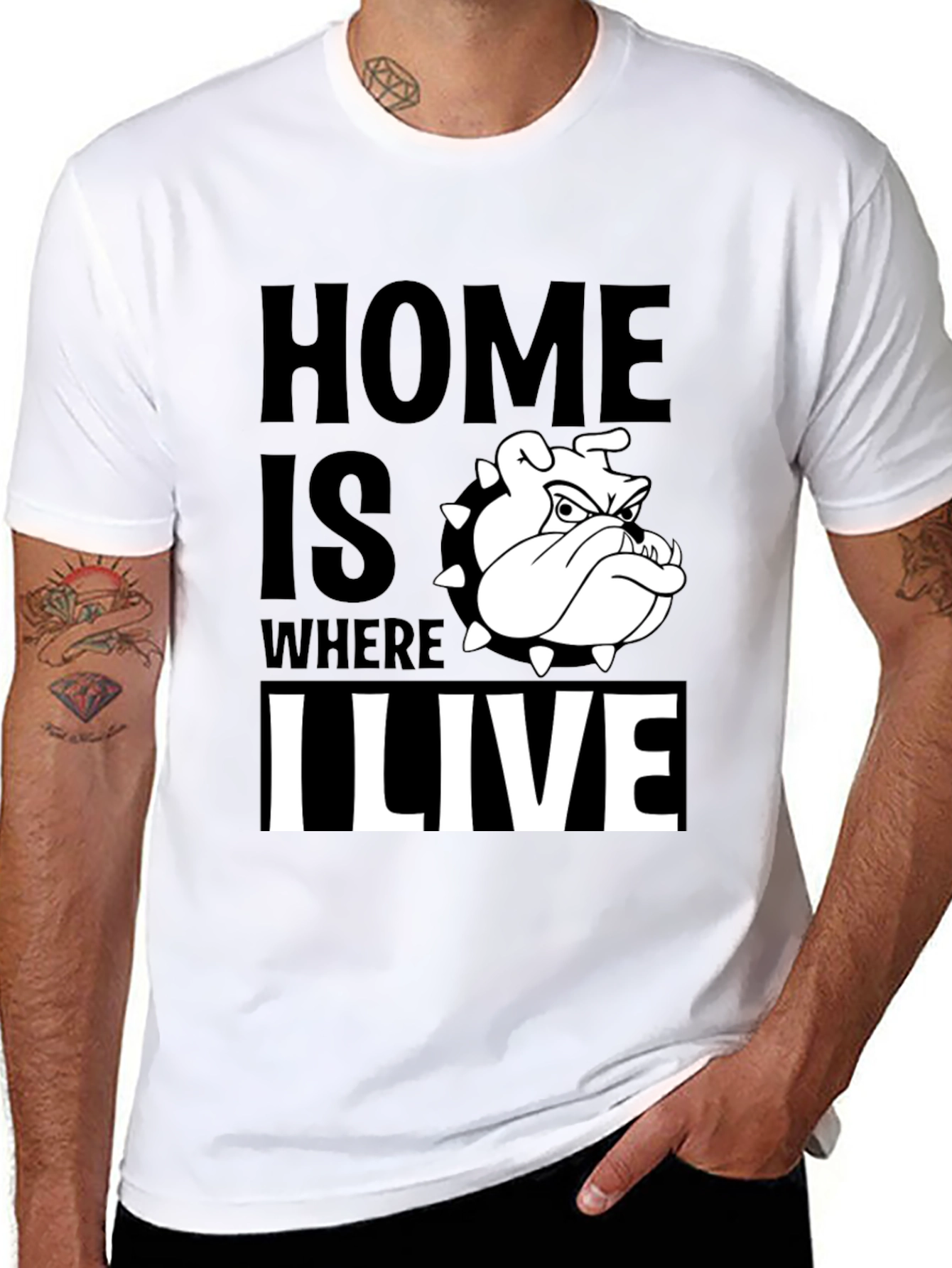 Home is Where I Live Bulldog T-Shirt