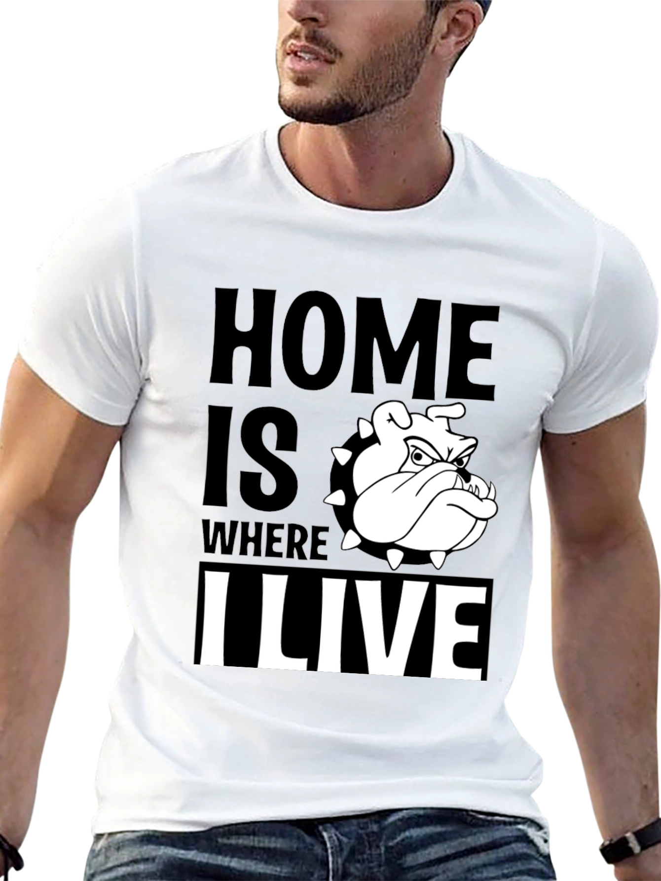 Home is Where I Live Bulldog T-Shirt