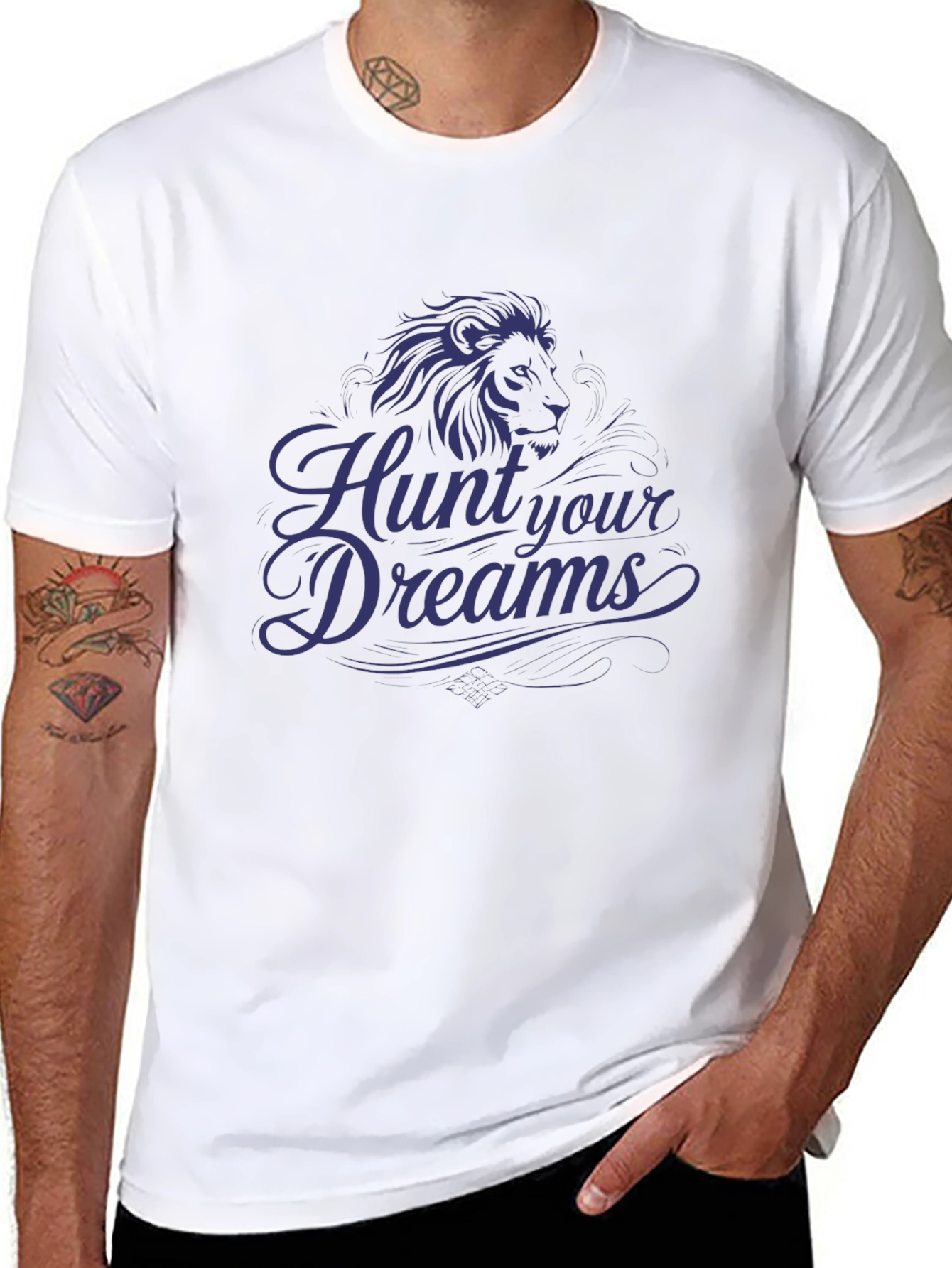 Hunt Your Dreams T-Shirt - Lion Graphic Tee