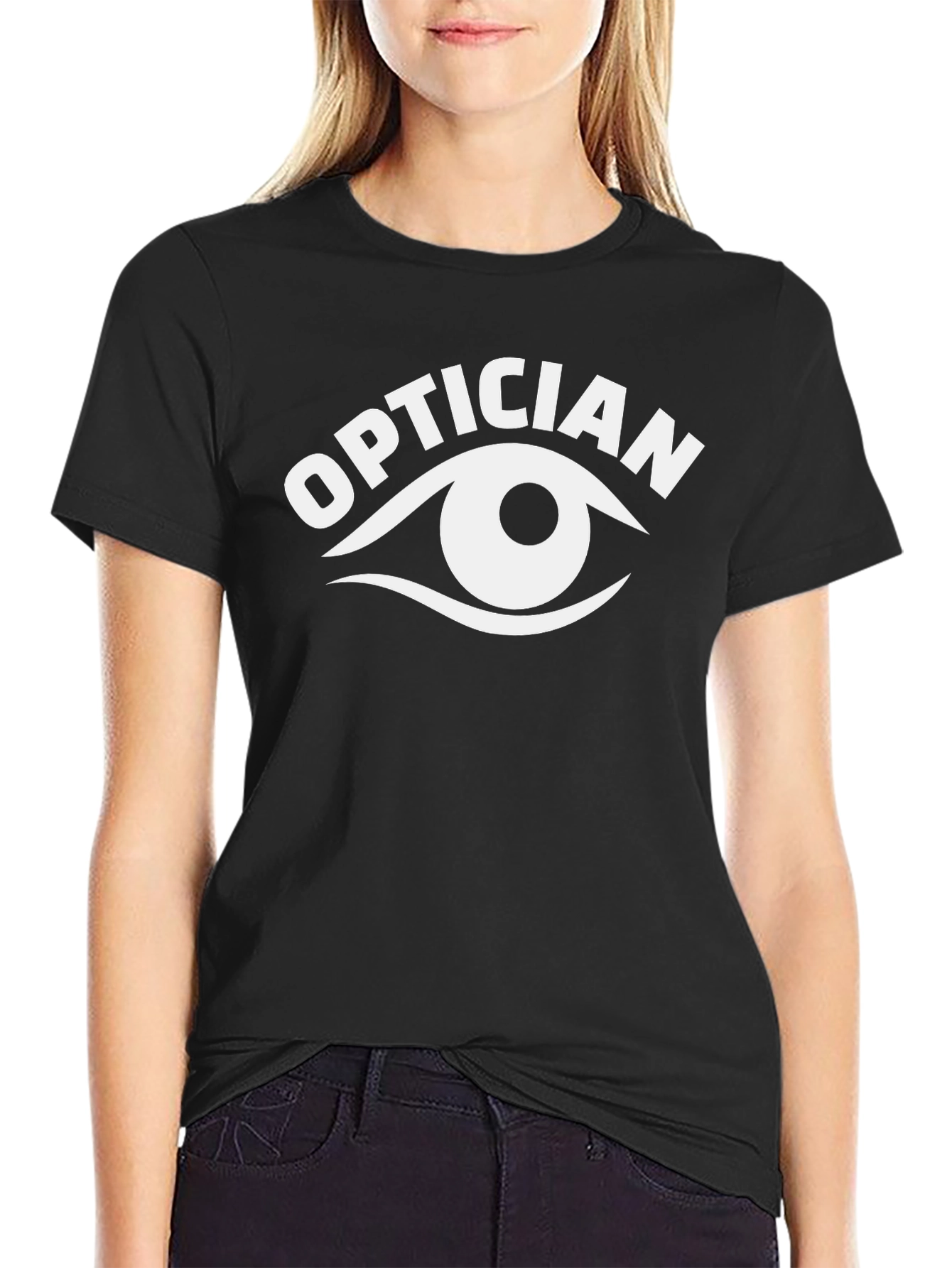 Optician Eye Graphic T-Shirt - Black Crew Neck Tee