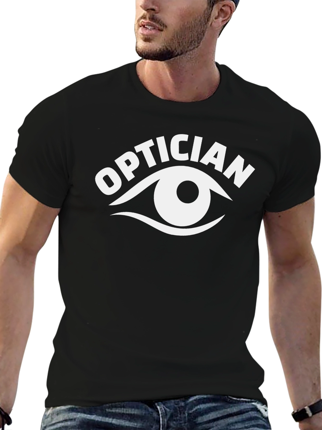 Optician Eye Graphic T-Shirt - Black Crew Neck Tee