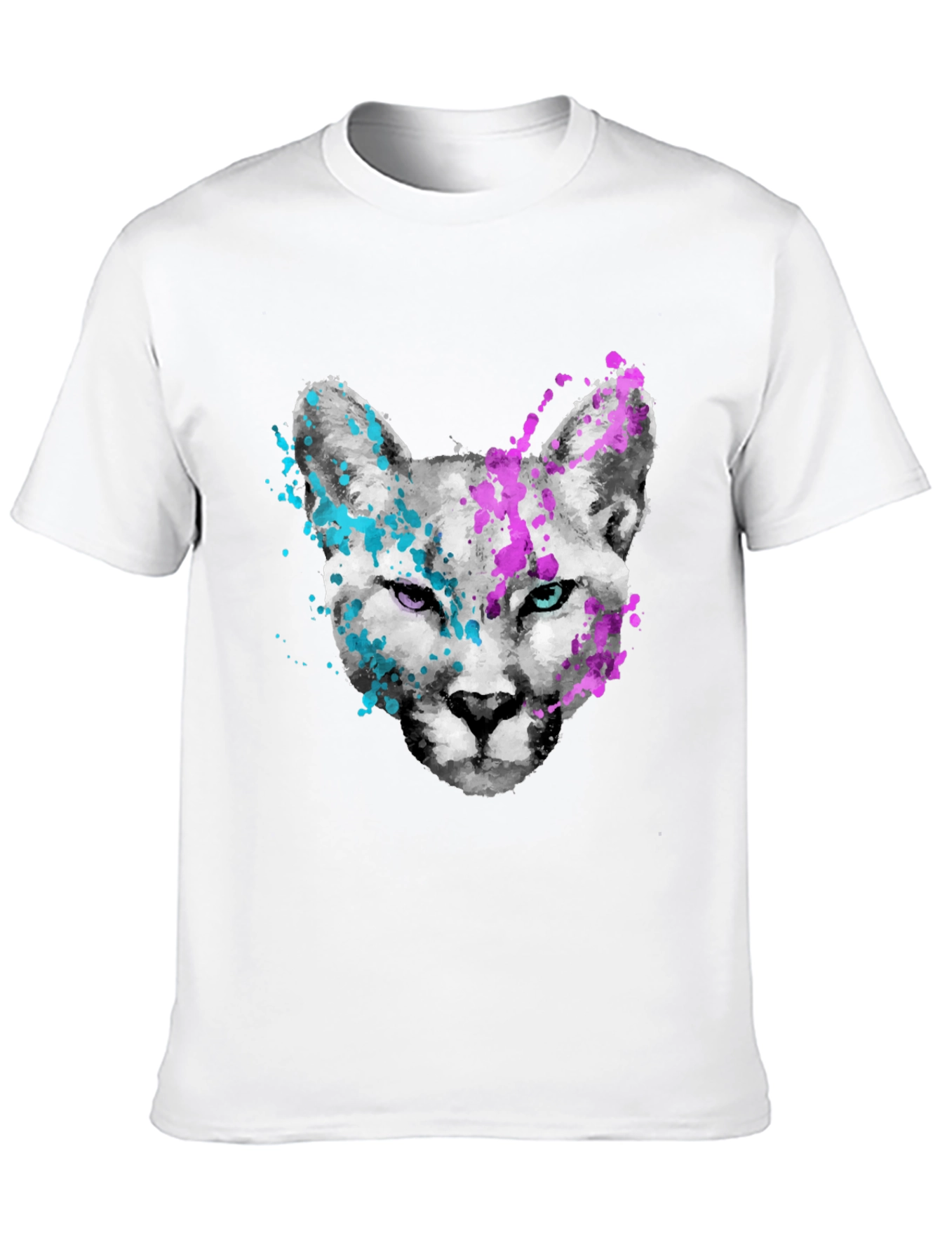 Abstract Cat Graphic Tee - Mens Black T-Shirt