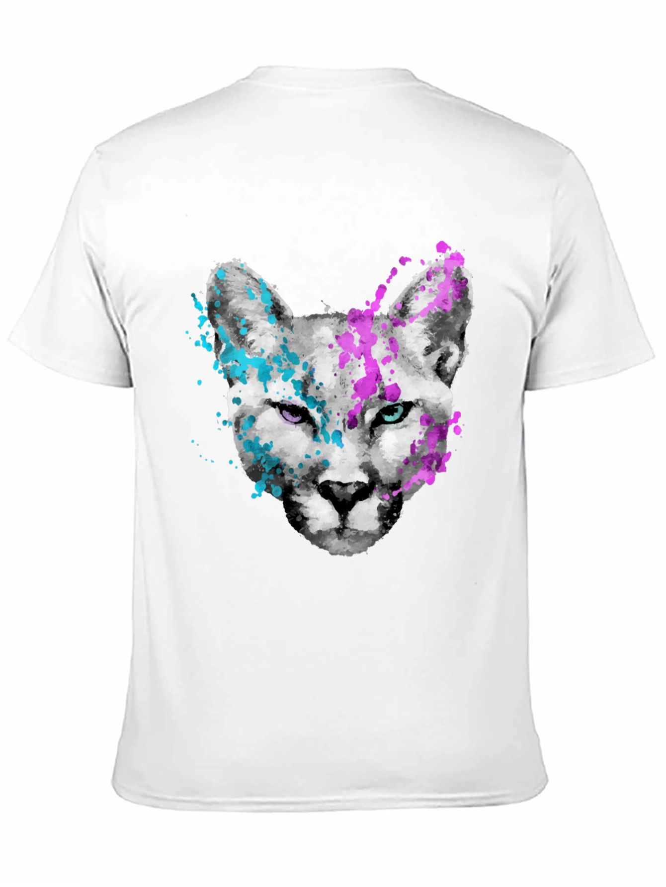 Abstract Cat Graphic Tee - Mens Black T-Shirt