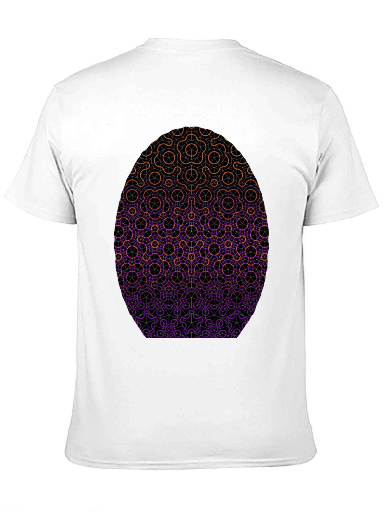 Geometric Pattern Egg Graphic Tee - Mens Black Shirt