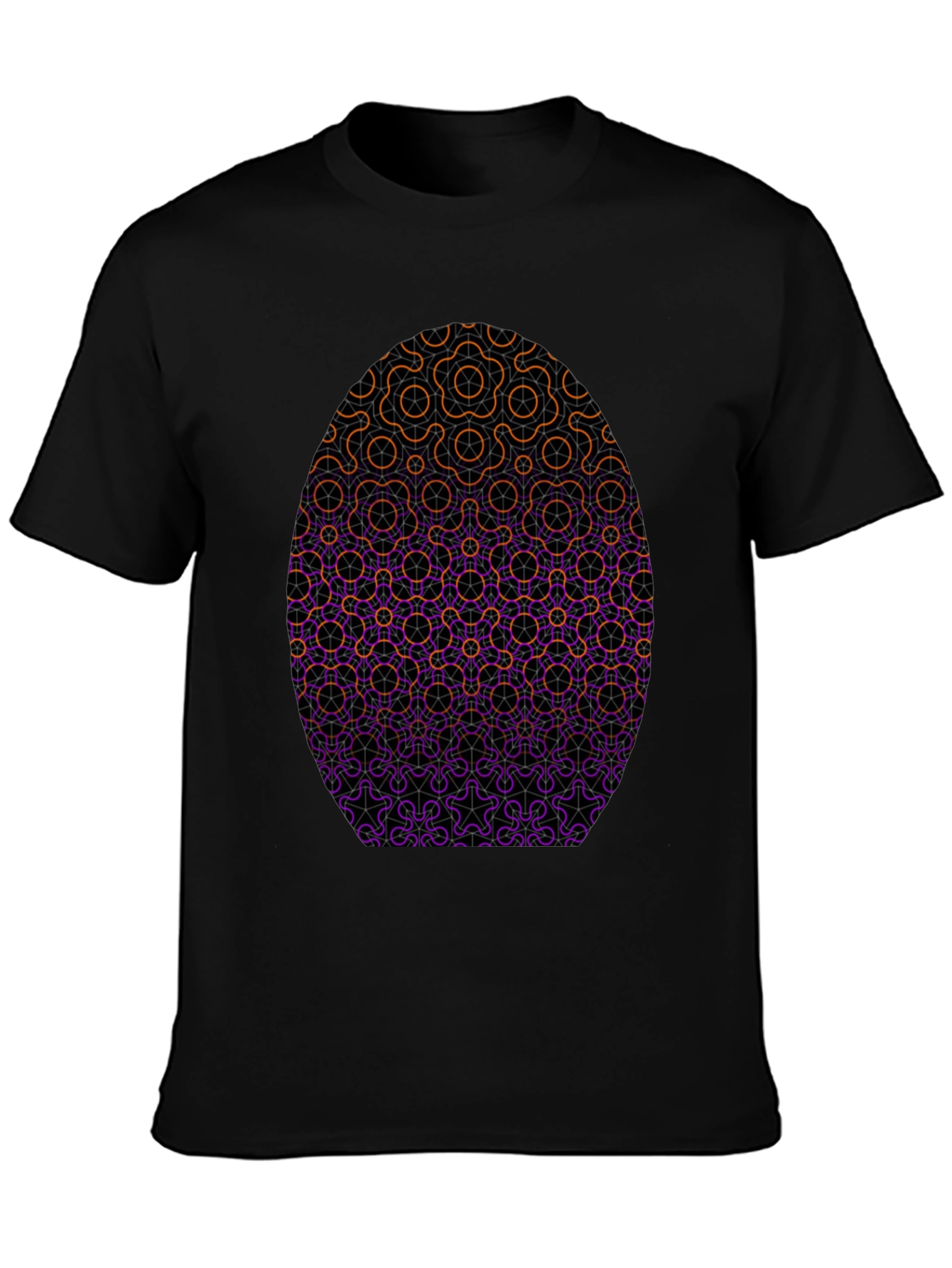 Geometric Pattern Egg Graphic Tee - Mens Black Shirt
