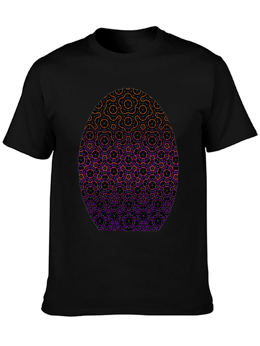 Geometric Pattern Egg Graphic Tee - Mens Black Shirt
