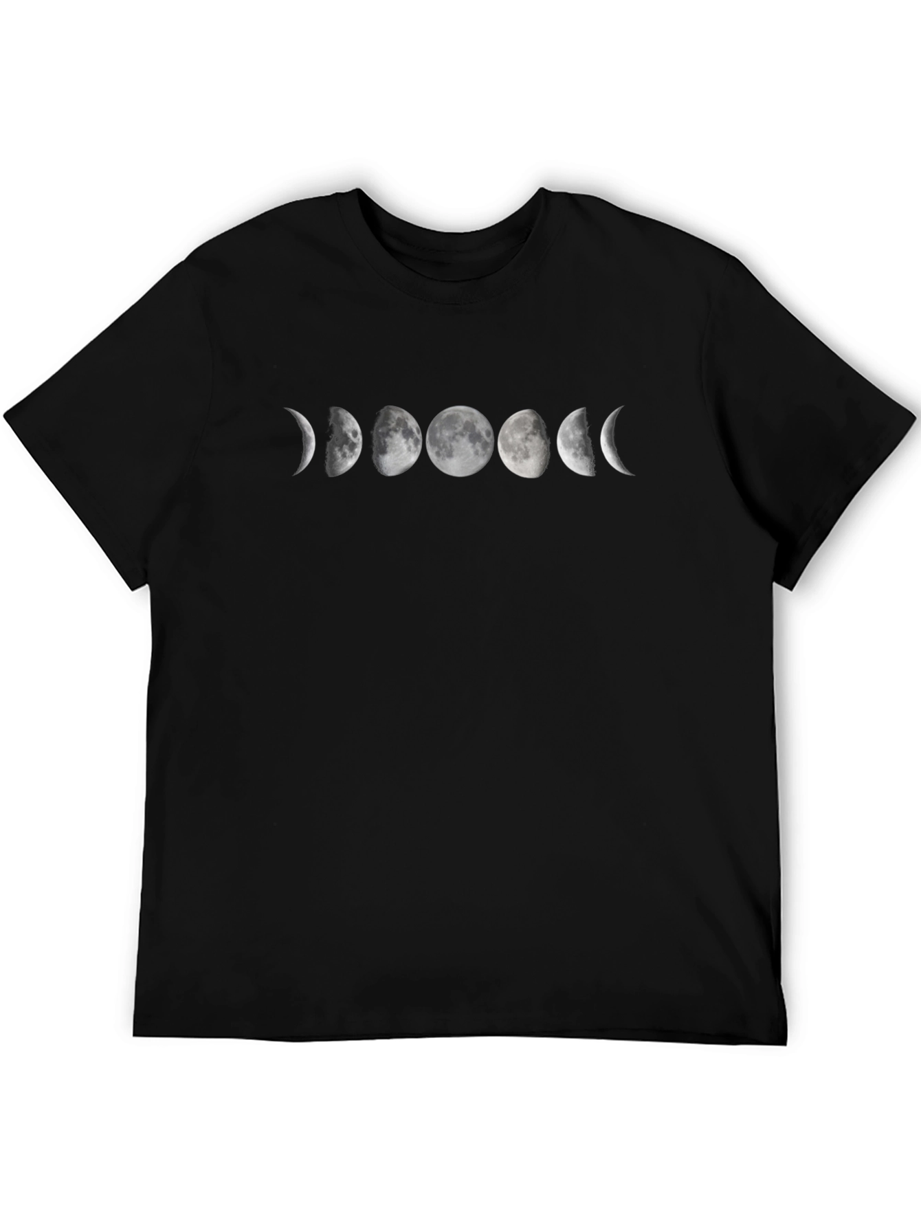 Lunar Phase Graphic Tee - Black Cotton Blend