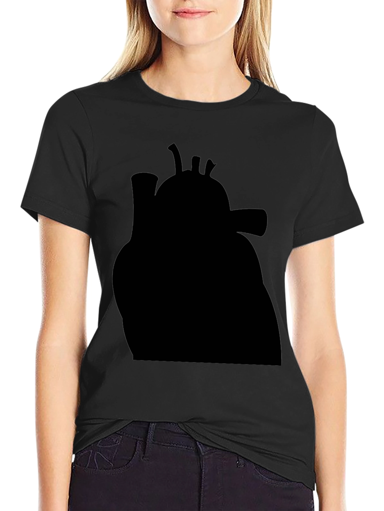 Anatomical Heart Graphic Tee - Black Cotton T-Shirt