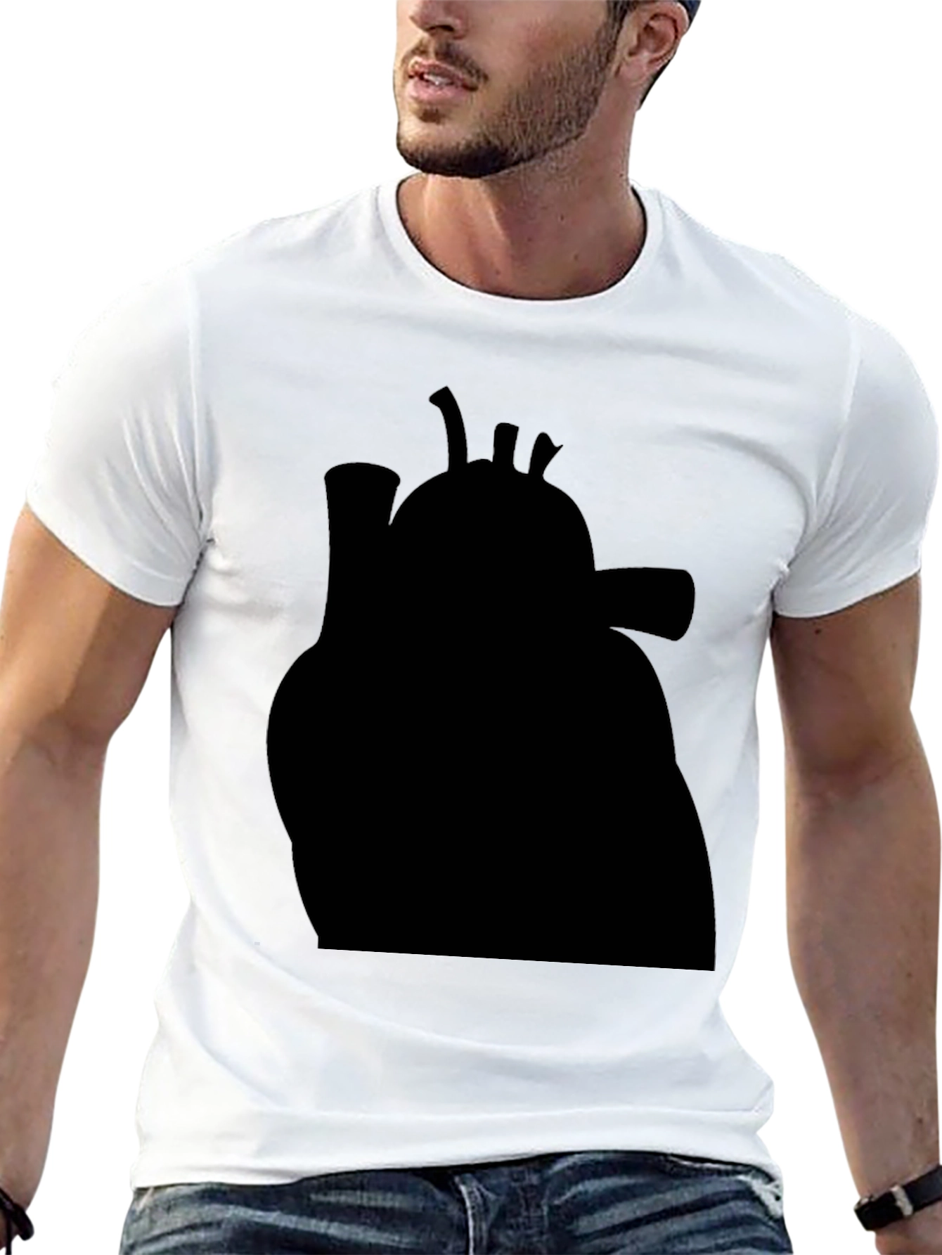 Anatomical Heart Graphic Tee - Black Cotton T-Shirt