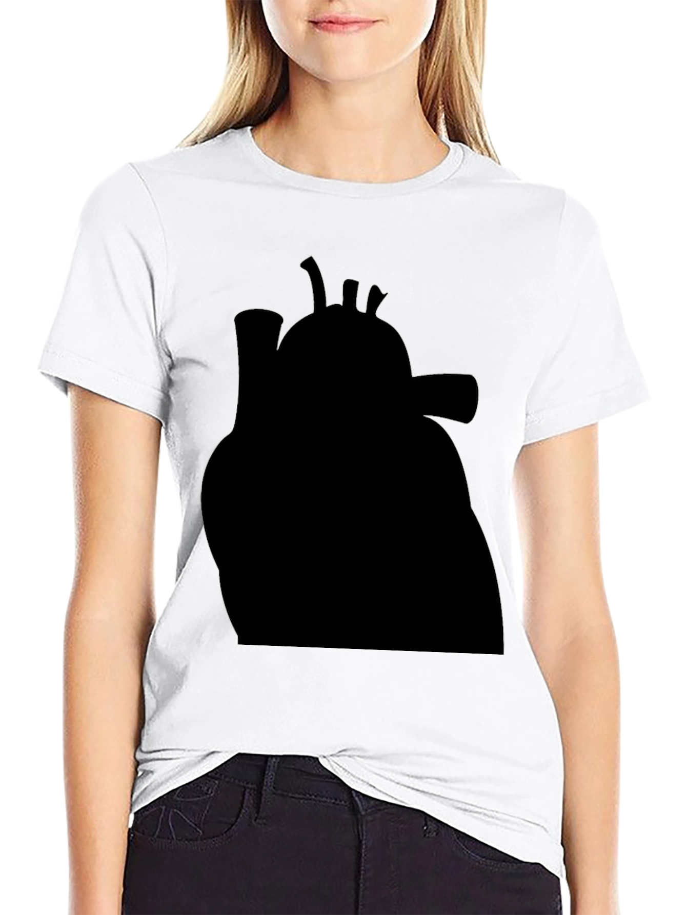 Anatomical Heart Graphic Tee - Black Cotton T-Shirt