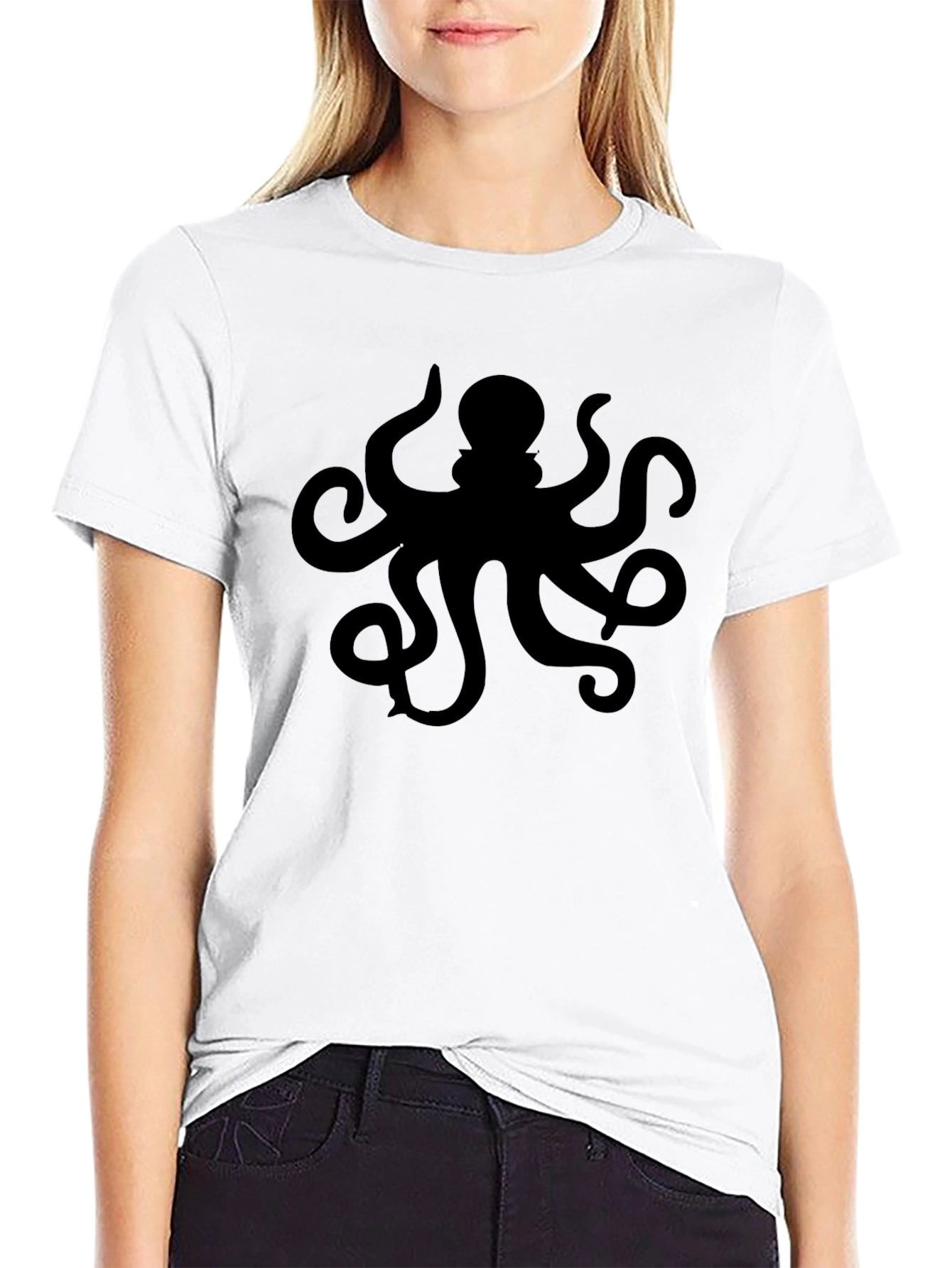 Black Octopus Graphic T-Shirt