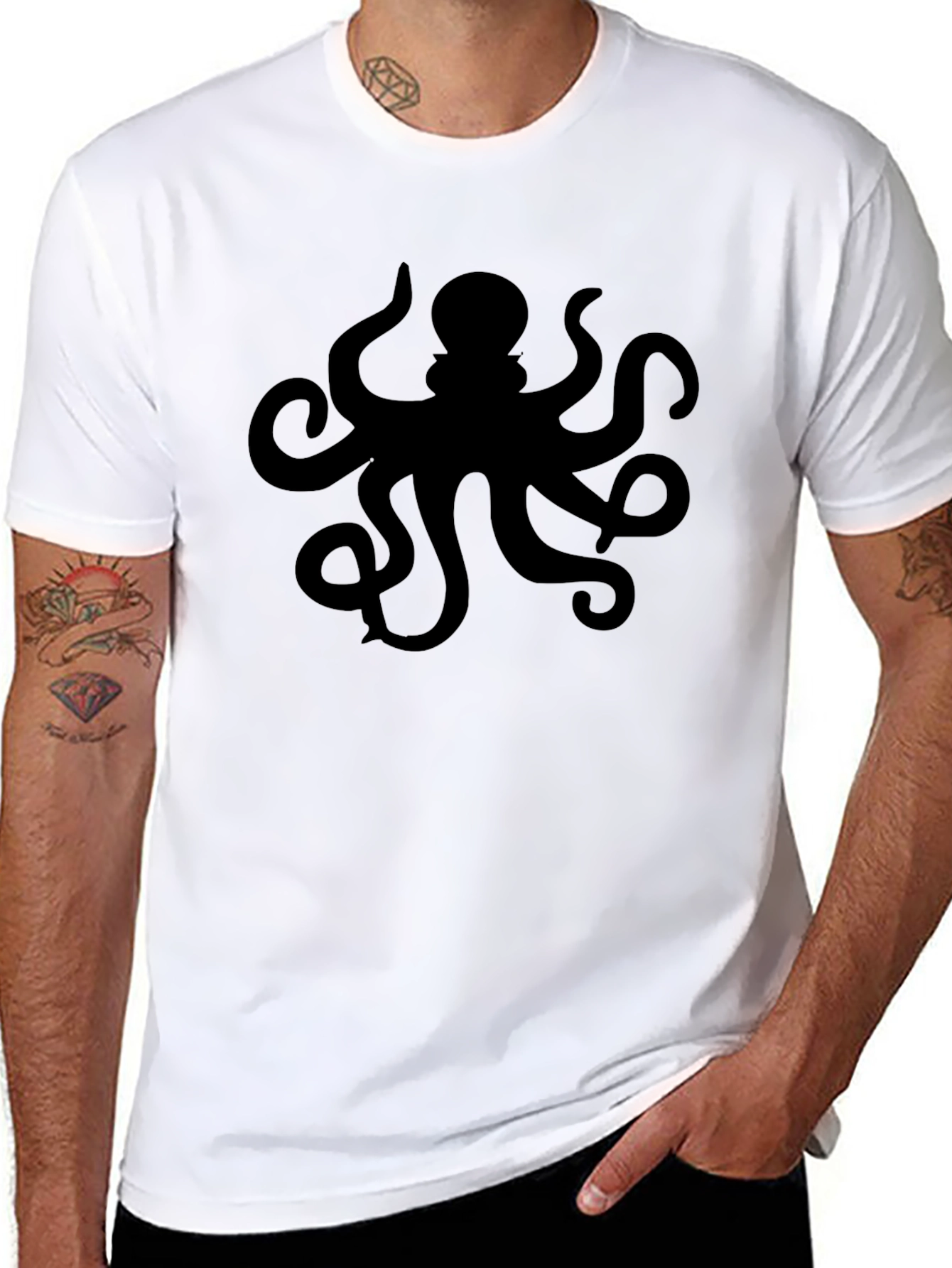 Black Octopus Graphic T-Shirt