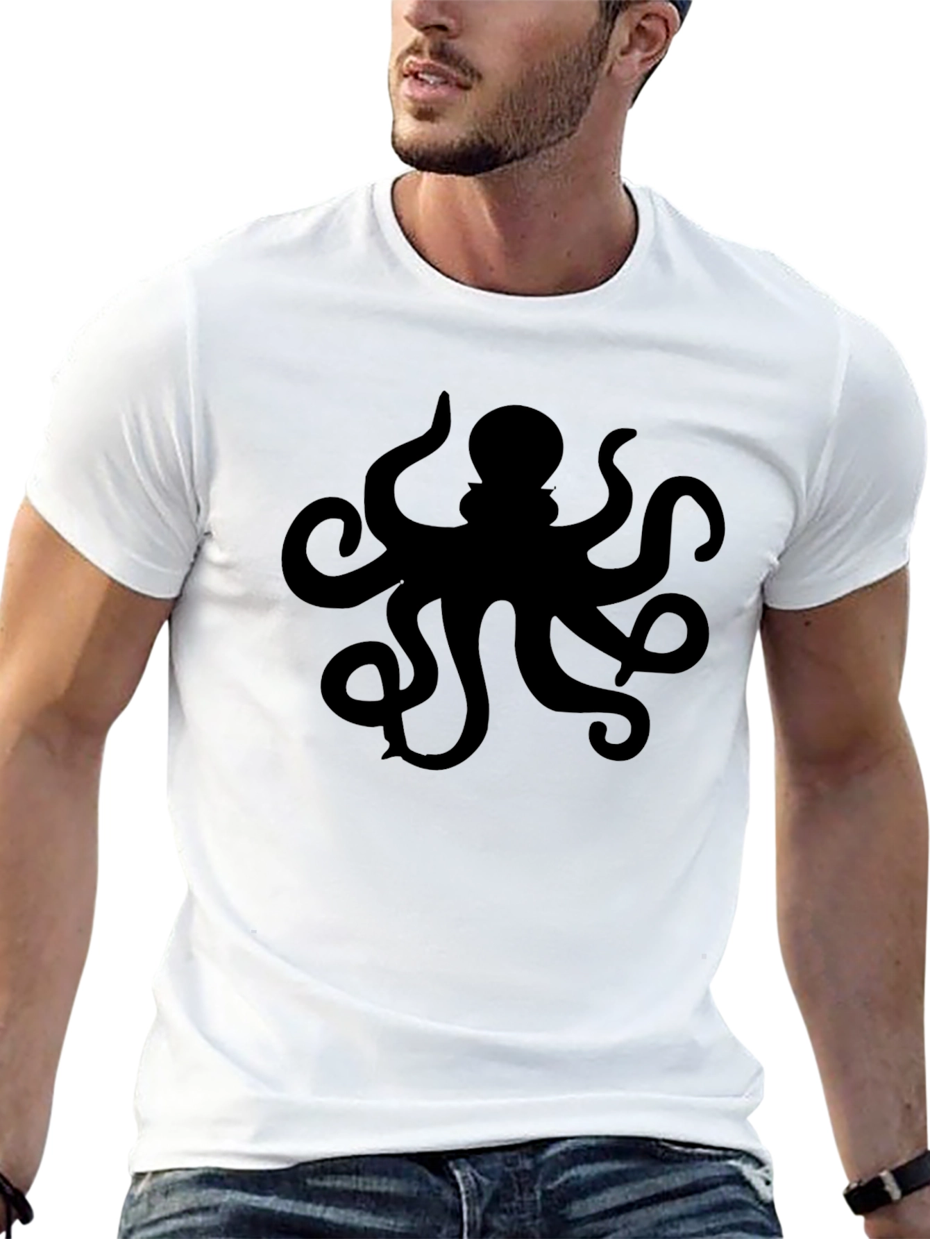 Black Octopus Graphic T-Shirt