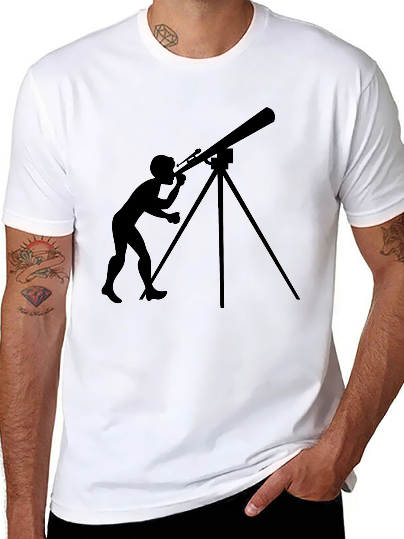 Telescope Graphic Tee - Stargazer Silhouette