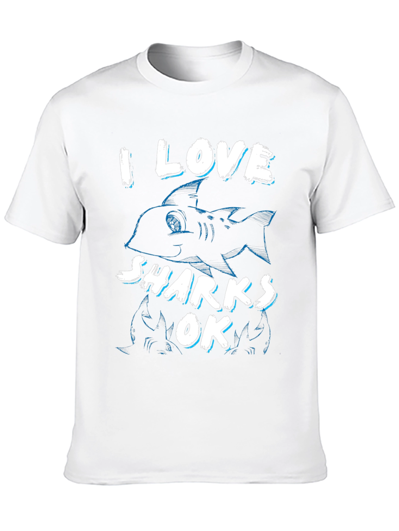 I Love Sharks OK Mens Black T-Shirt