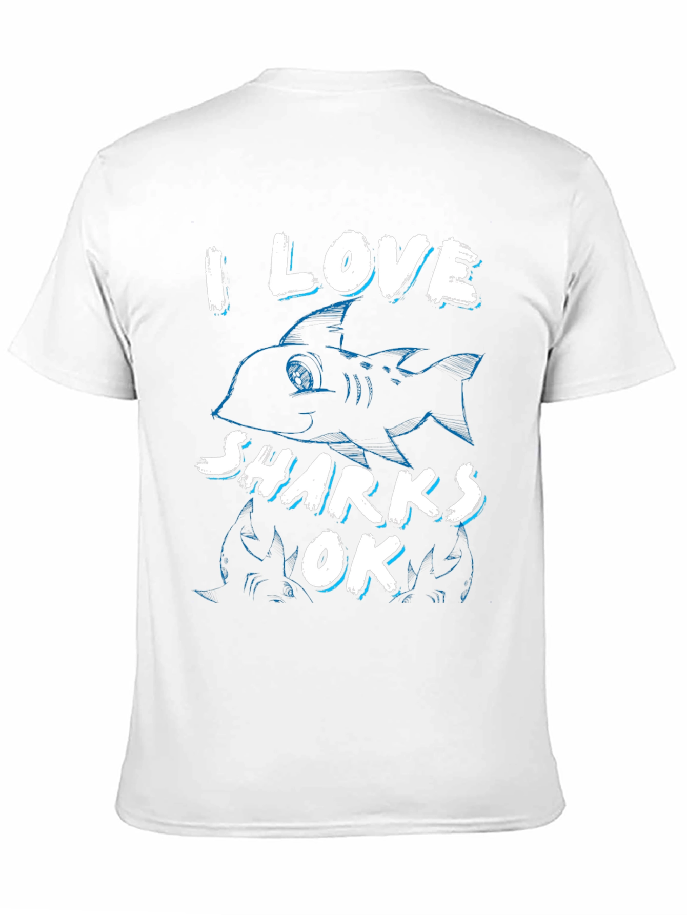 I Love Sharks OK Mens Black T-Shirt